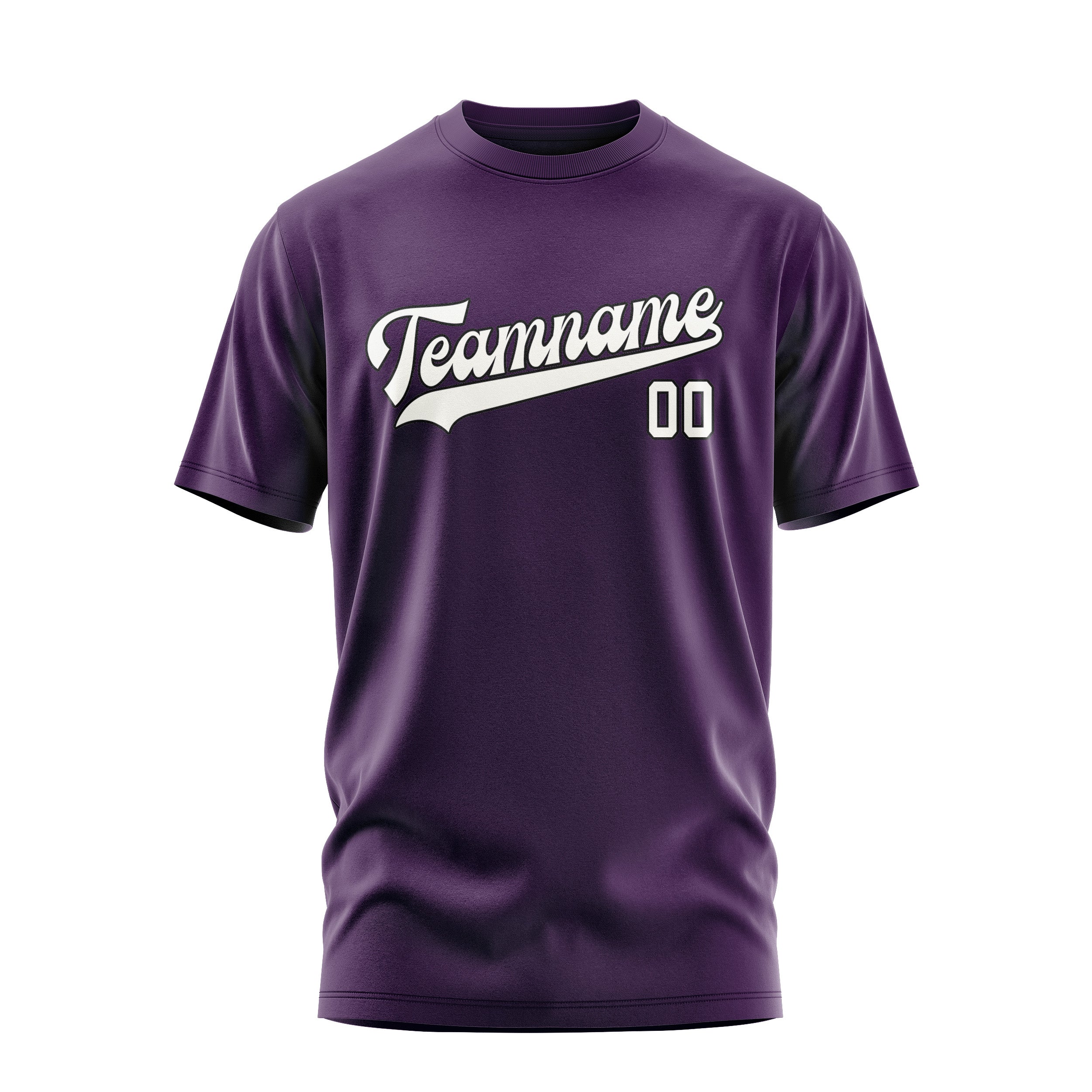Maßgeschneidertes Lila Weiß T-Shirt