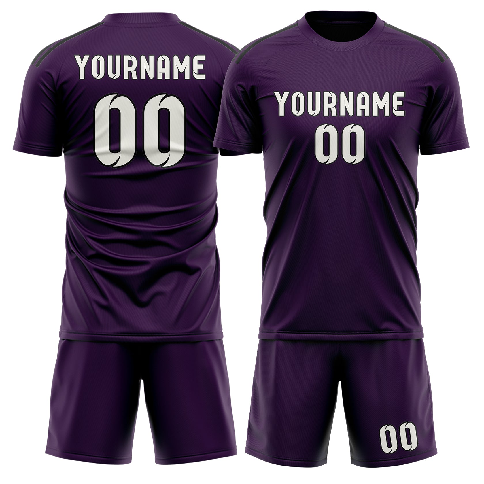 Maßgeschneidertes Professionelles Lila Weiß Fußballtrikot-Set