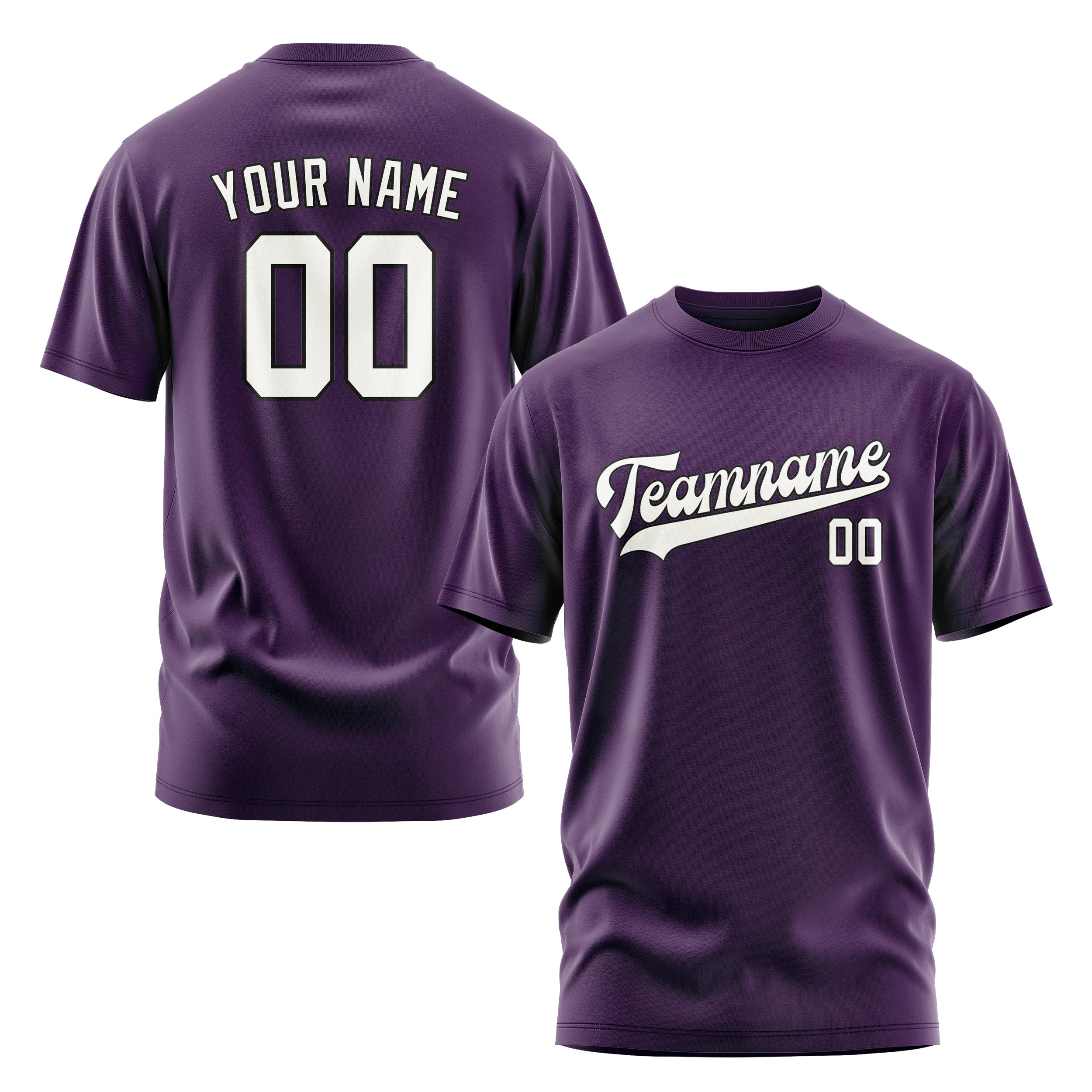 Maßgeschneidertes Lila Weiß T-Shirt