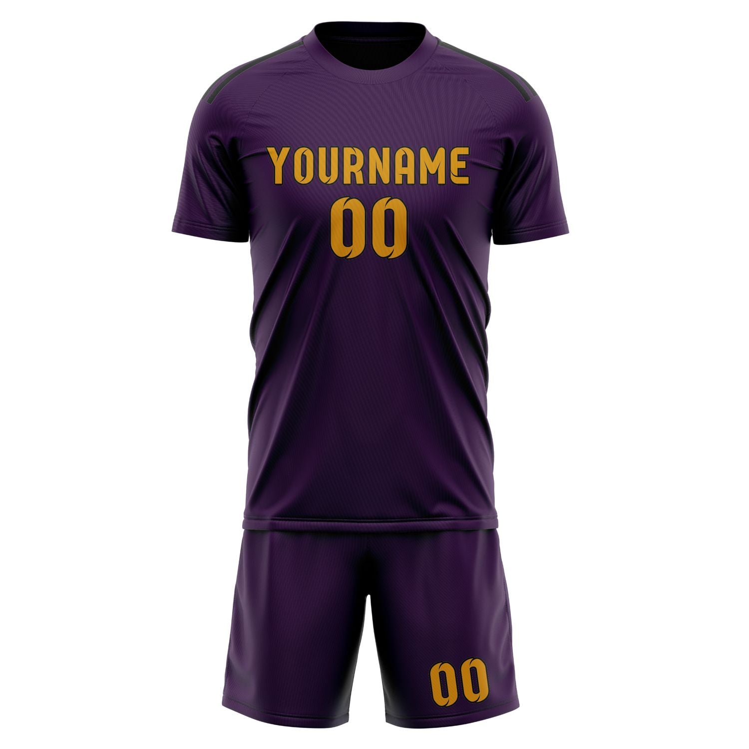 Maßgeschneidertes Professionelles Lila Gelb Fußballtrikot-Set