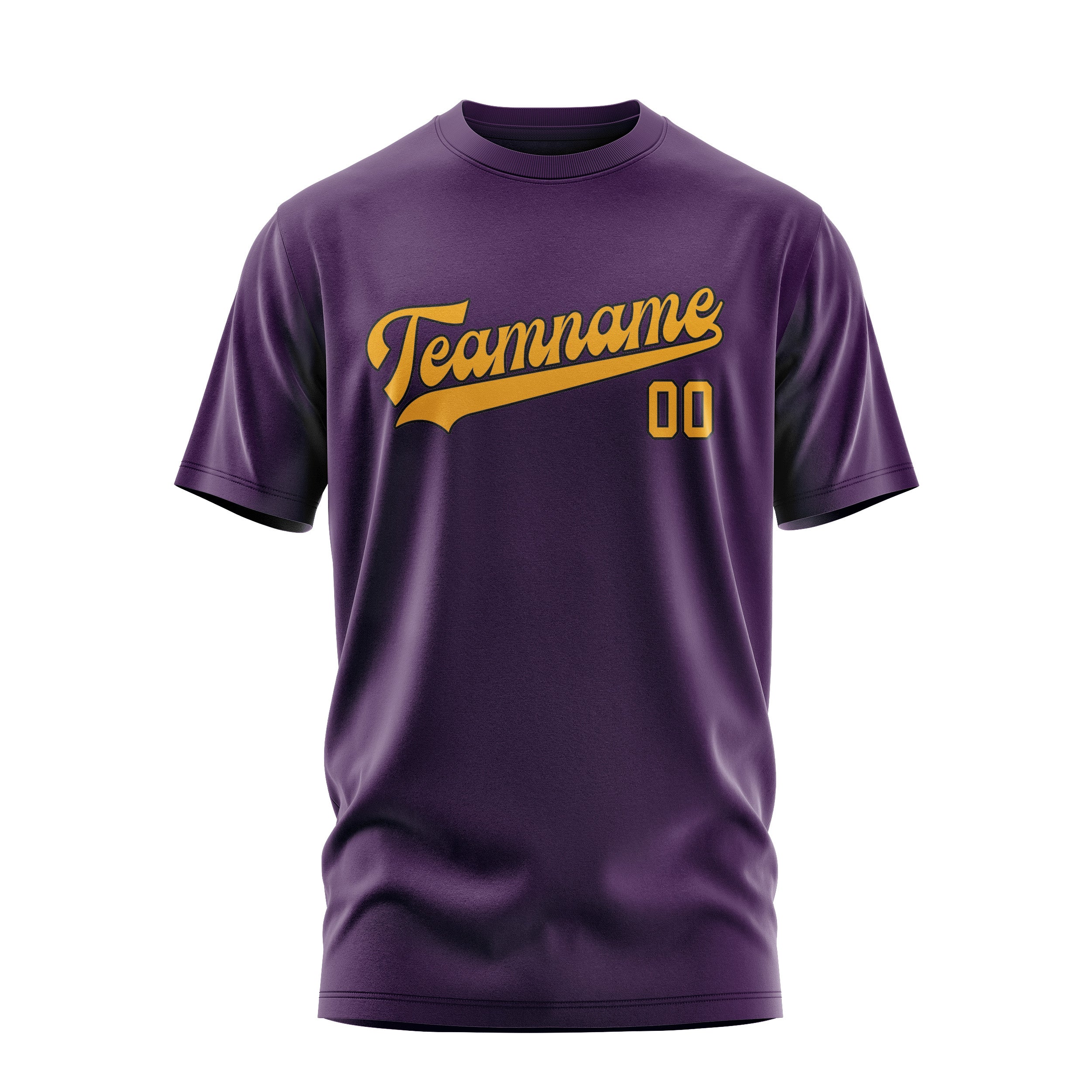 Maßgeschneidertes Lila Gelb T-Shirt