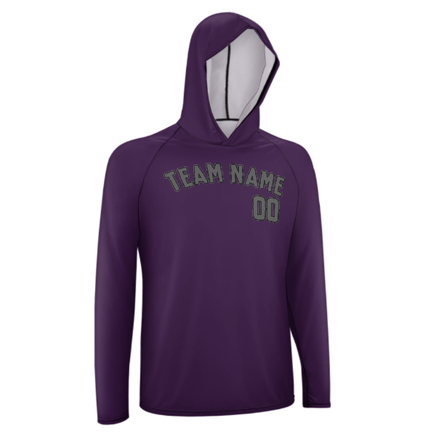 Prilagođeni ljubičasta tamno siva UV-Hoodie