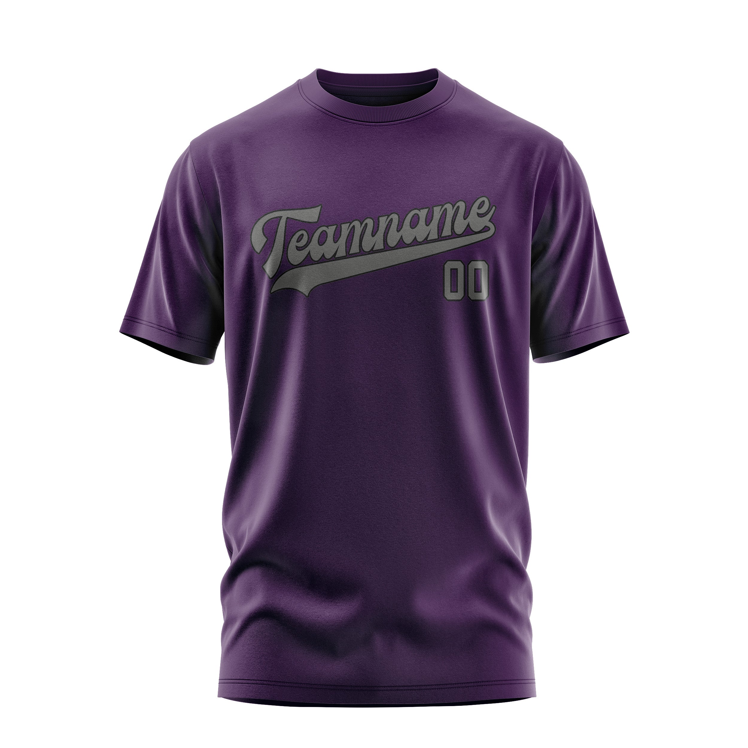 Maßgeschneidertes Lila Dunkelgrau T-Shirt