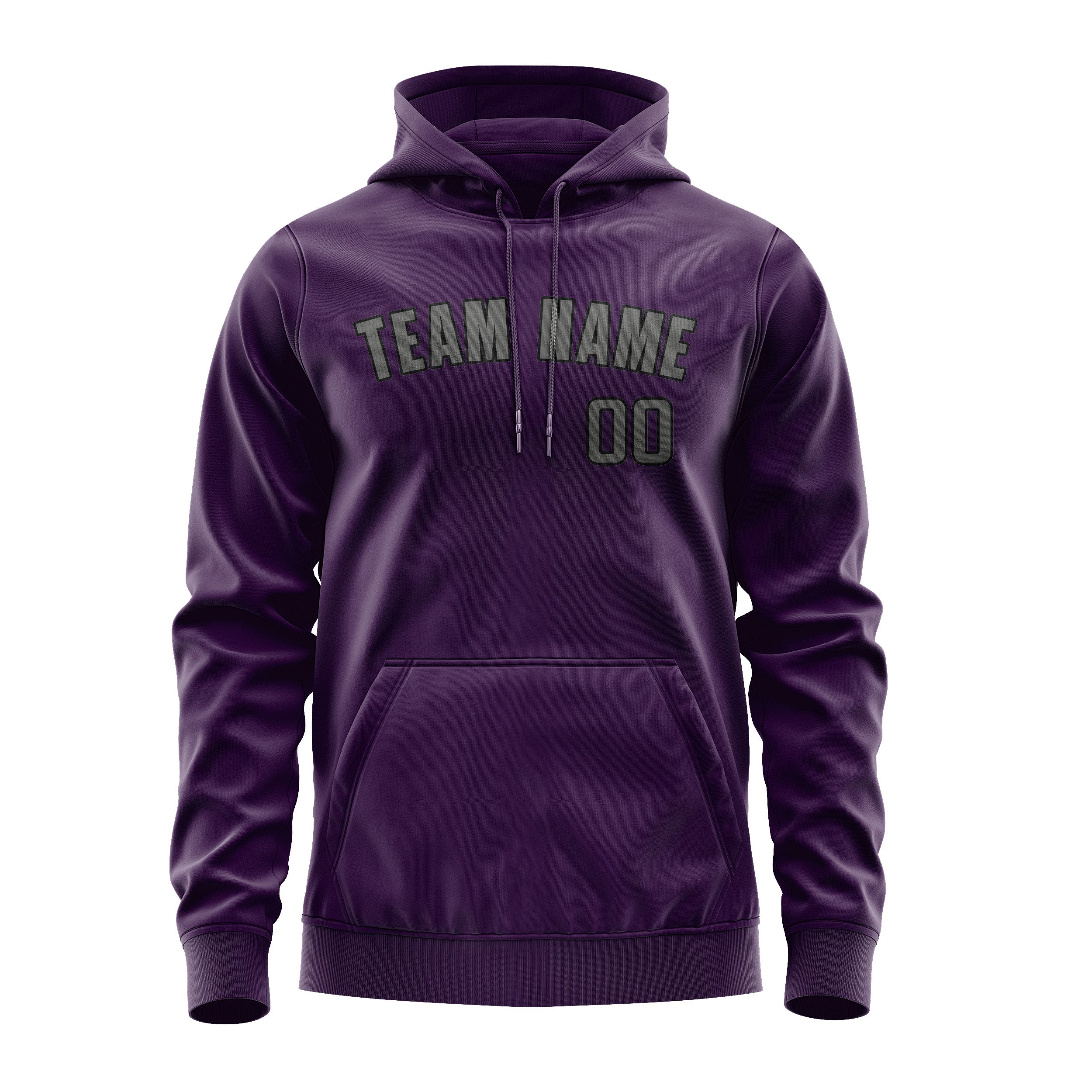 Maßgeschneidertes Lila Dunkelgrau Hoodie
