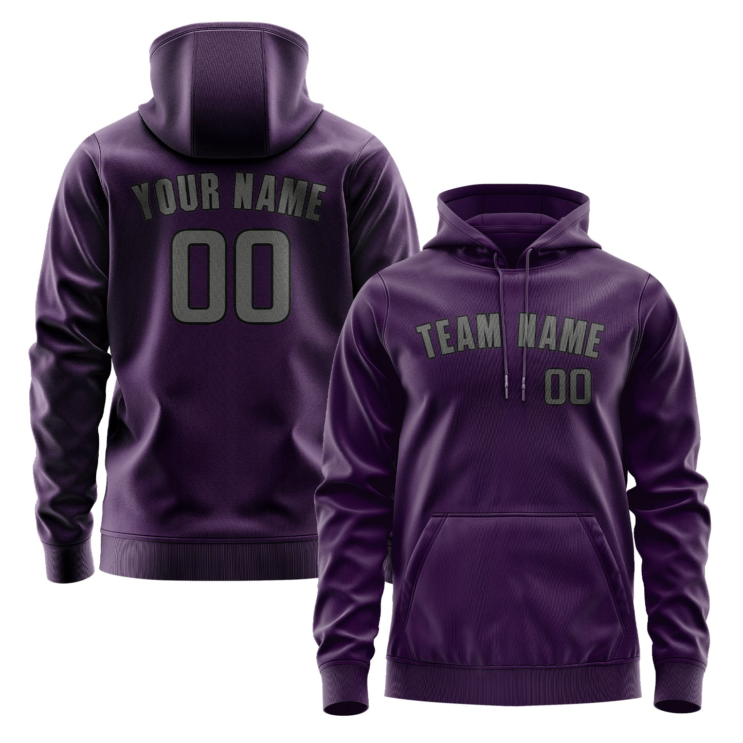 Maßgeschneidertes Lila Dunkelgrau Hoodie
