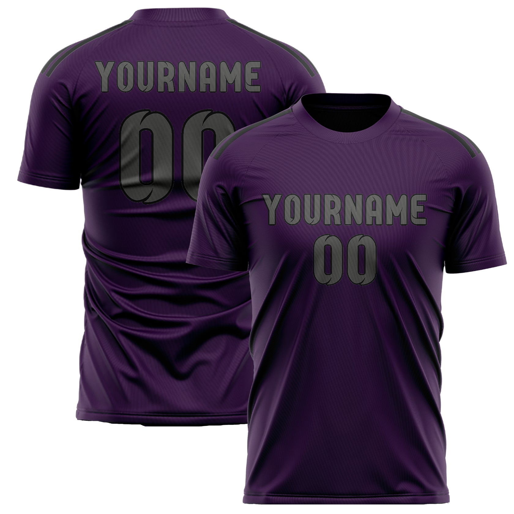 Benutzerdefiniertes Professionelles Lila Dunkelgrau Fußballtrikot