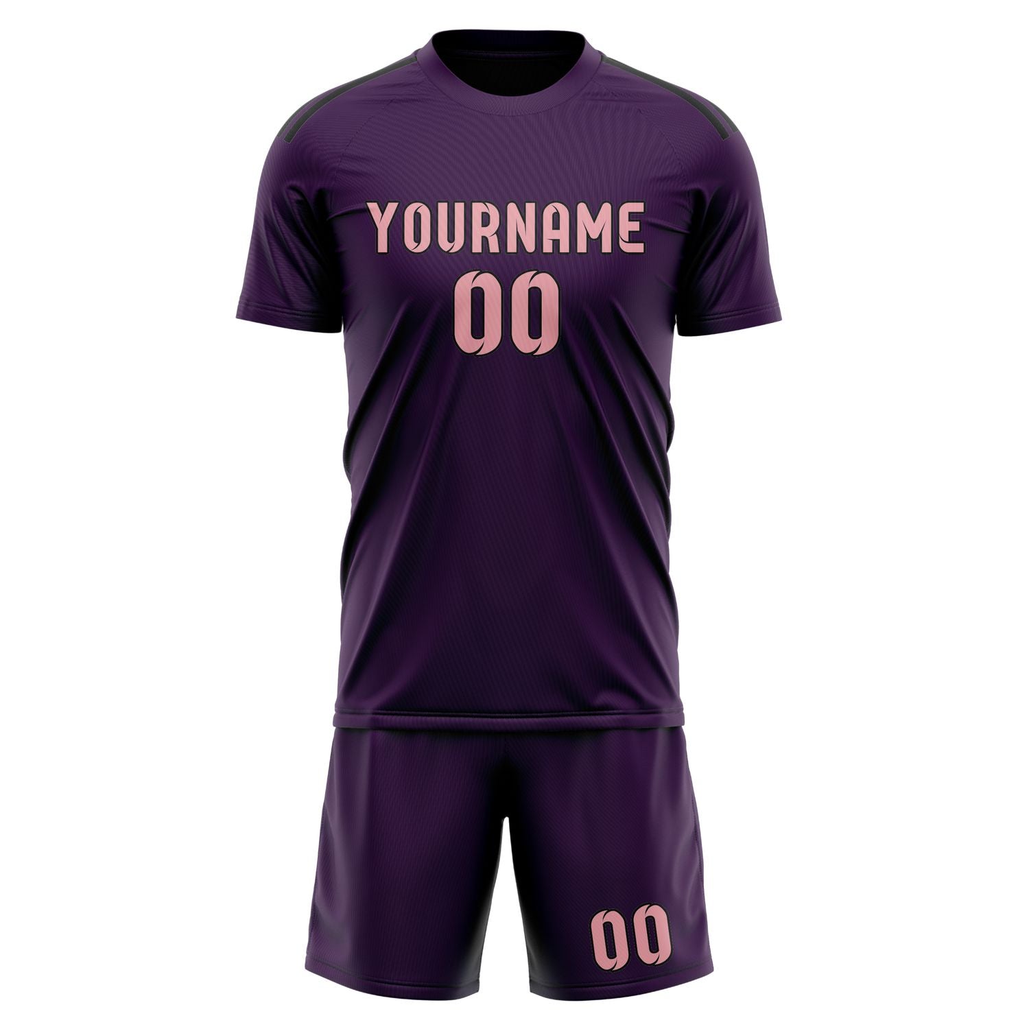 Maßgeschneidertes Professionelles Lila Rosa Fußballtrikot-Set