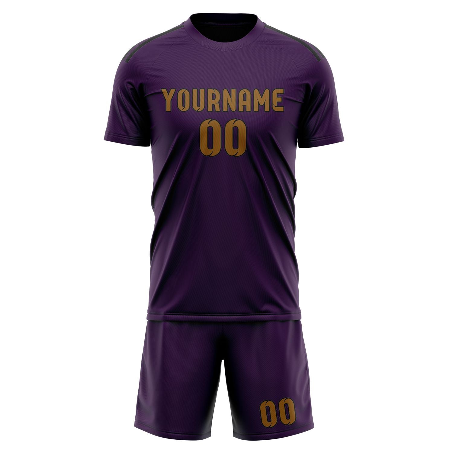 Maßgeschneidertes Professionelles Lila Khaki Fußballtrikot-Set