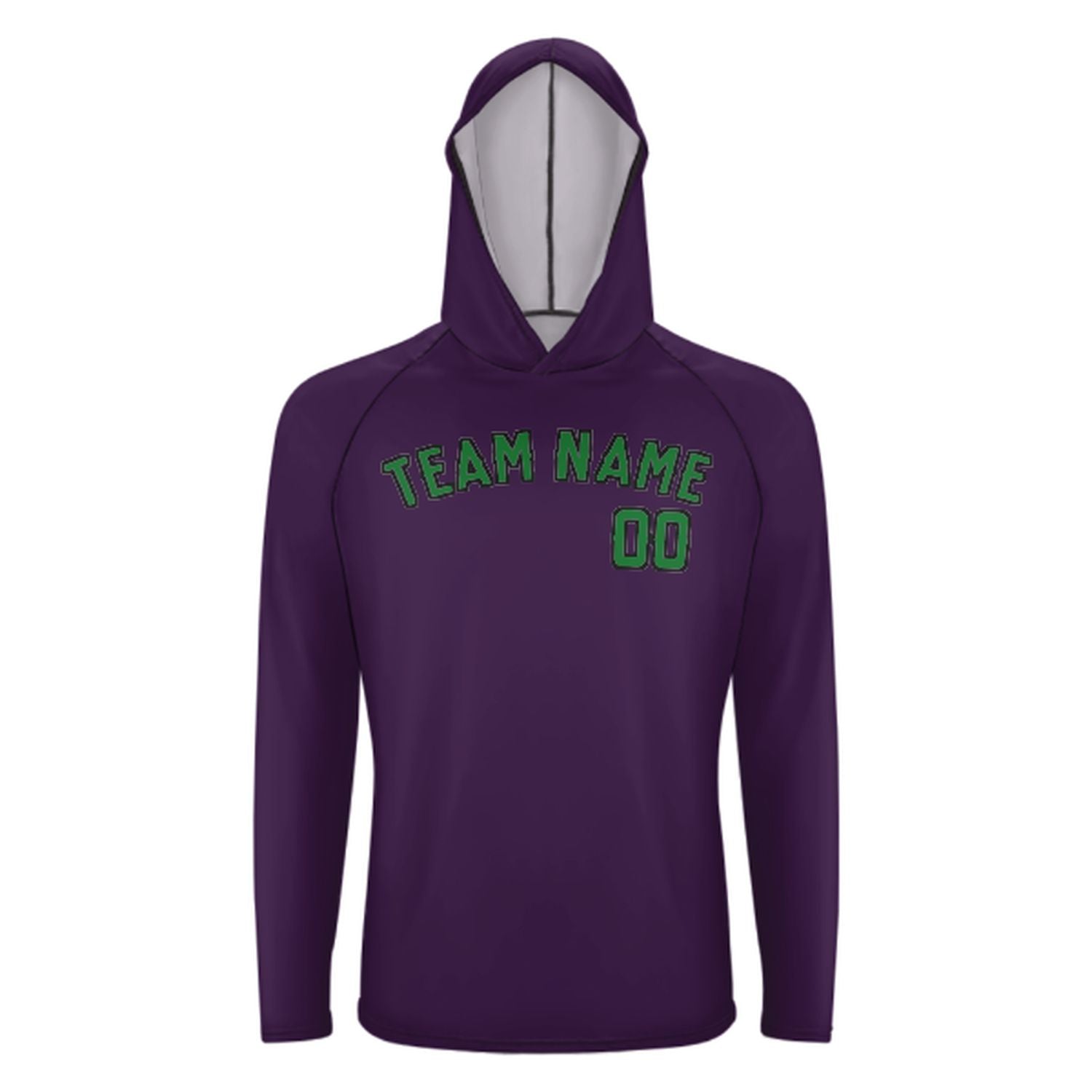Prilagođeni ljubičasti smaragdno zeleni UV-Hoodie