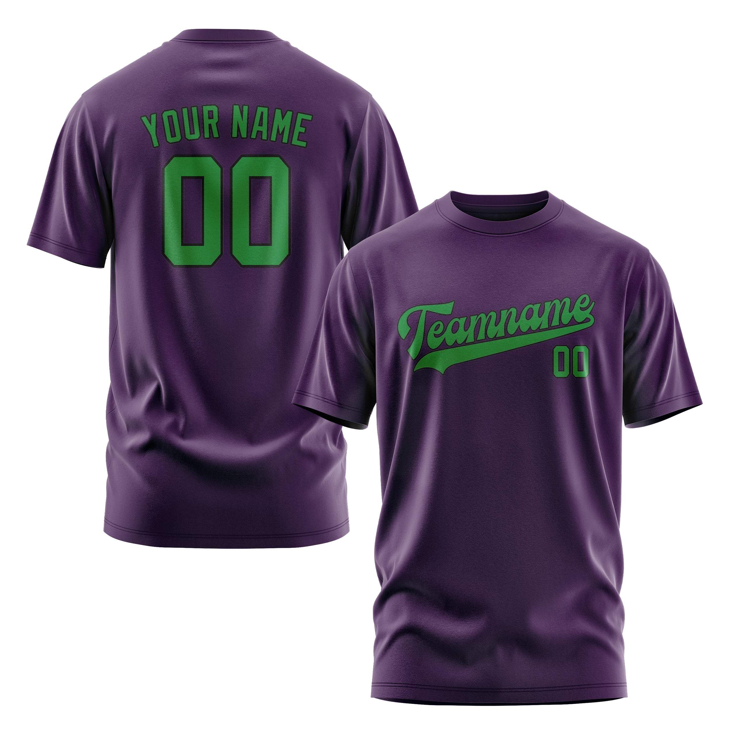 Maßgeschneidertes Lila Smaragdgrün T-Shirt