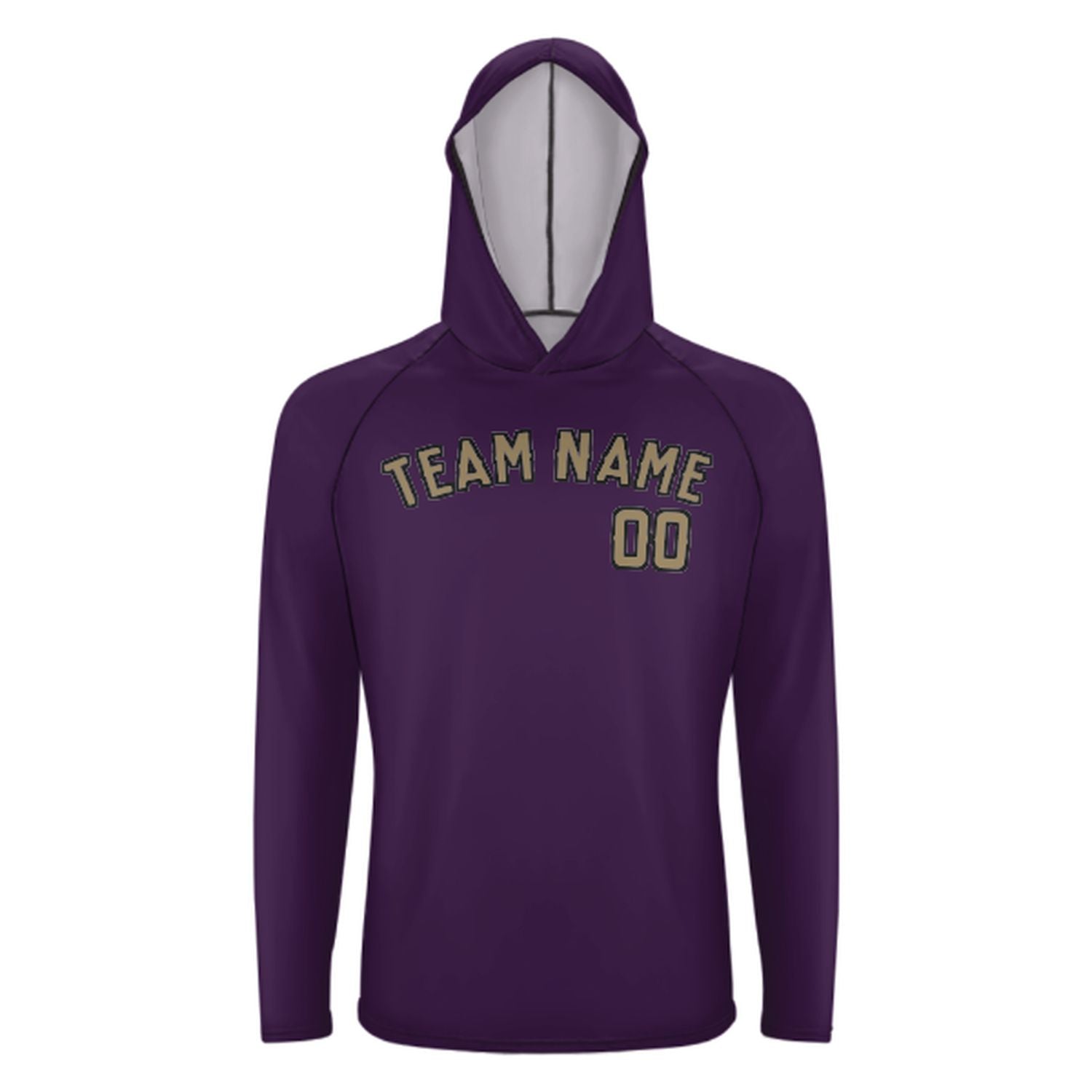 Maßgeschneidertes Lila Hellkhaki UV-Hoodie