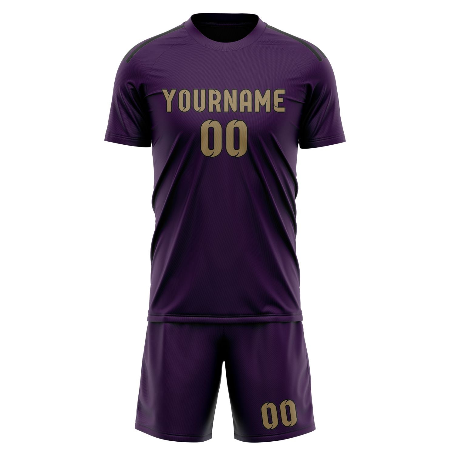 Maßgeschneidertes Professionelles Lila Hellkhaki Fußballtrikot-Set