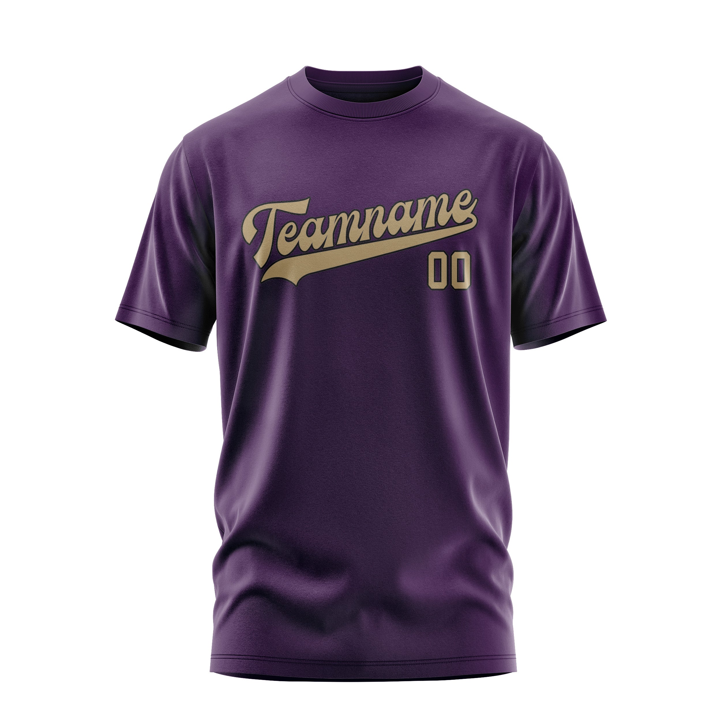 Maßgeschneidertes Lila Hellkhaki T-Shirt