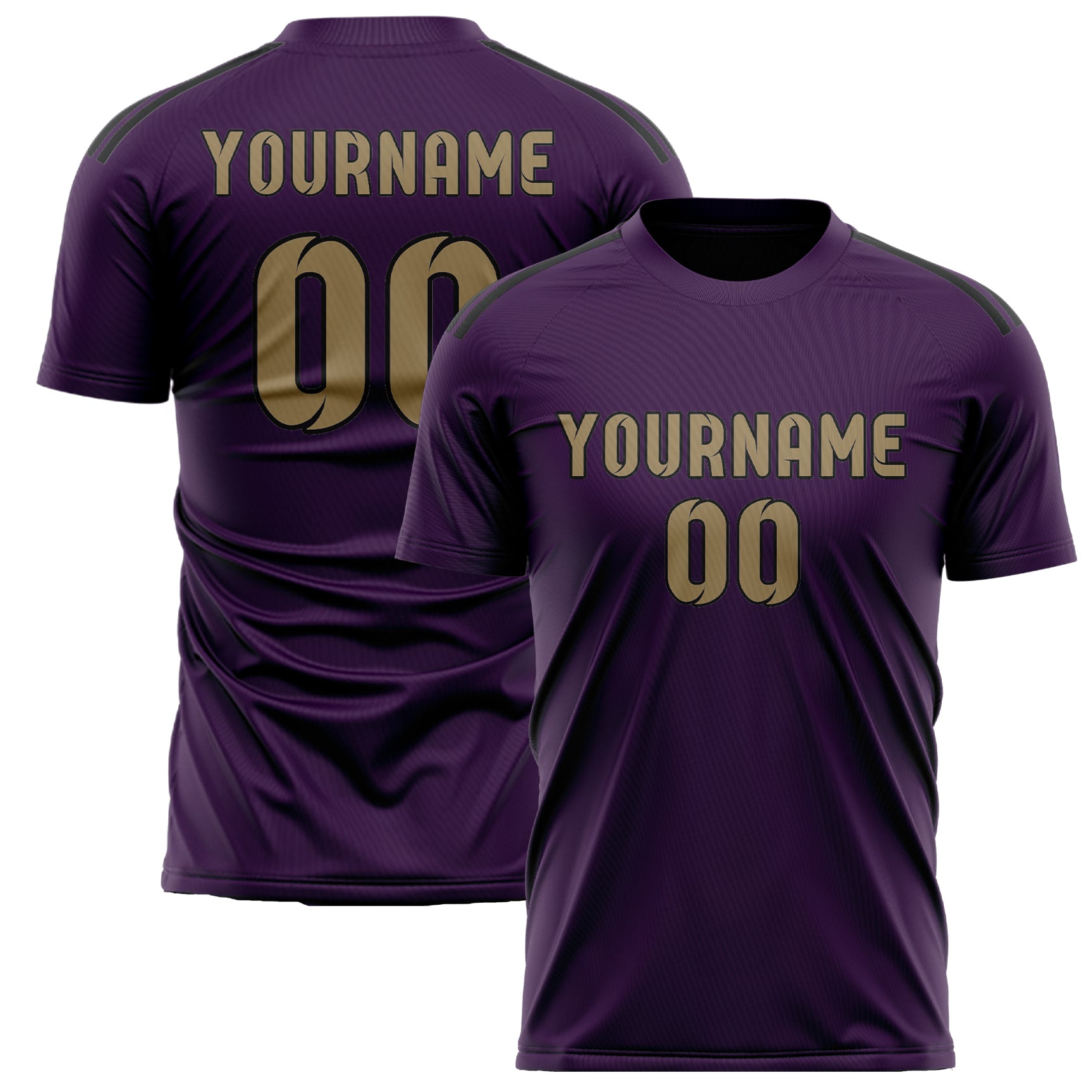 Benutzerdefiniertes Professionelles Lila Hellkhaki Fußballtrikot
