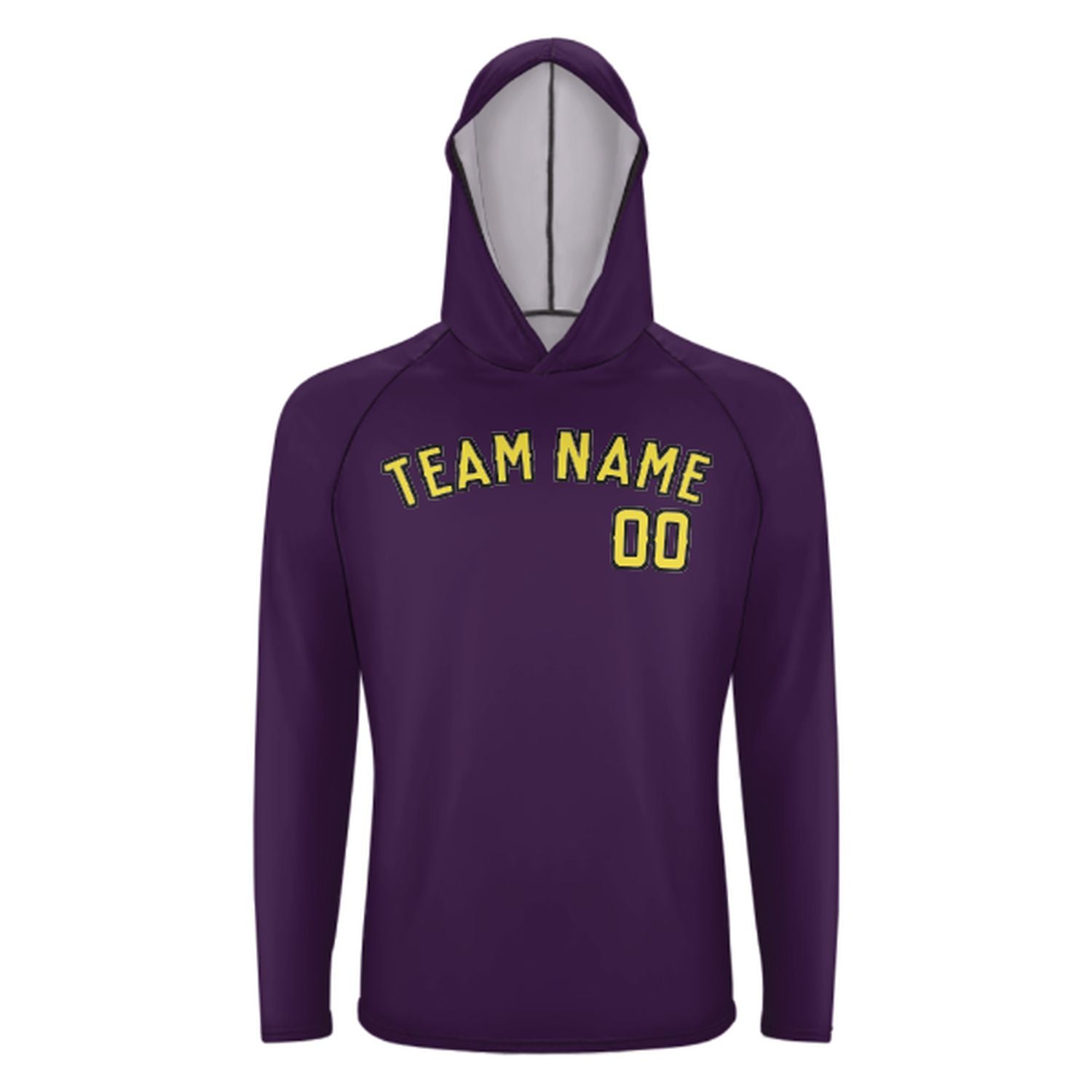 Maßgeschneidertes Lila Blassgelb UV-Hoodie