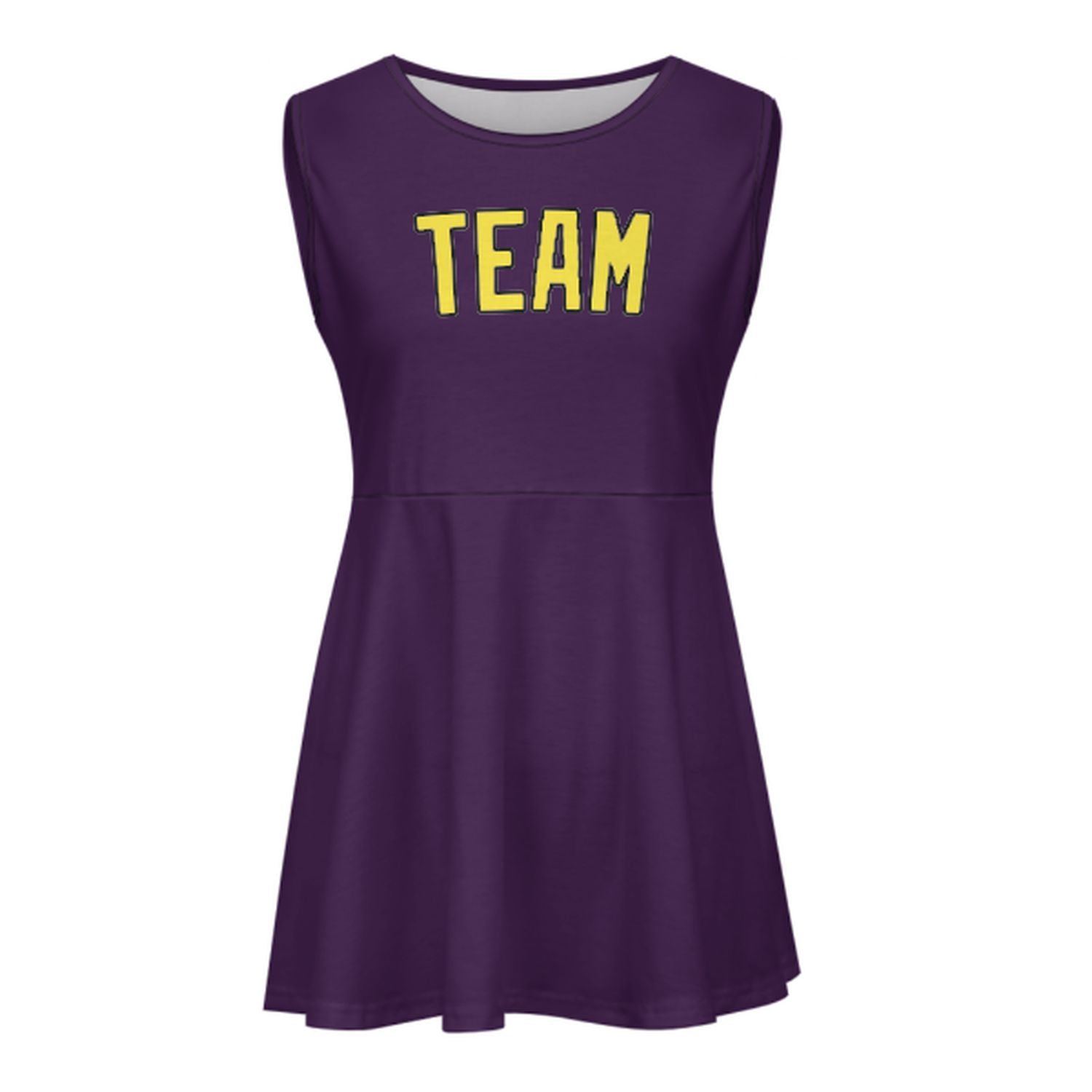 Maßgeschneidertes Lila Blassgelb Cheerleader-Kleid