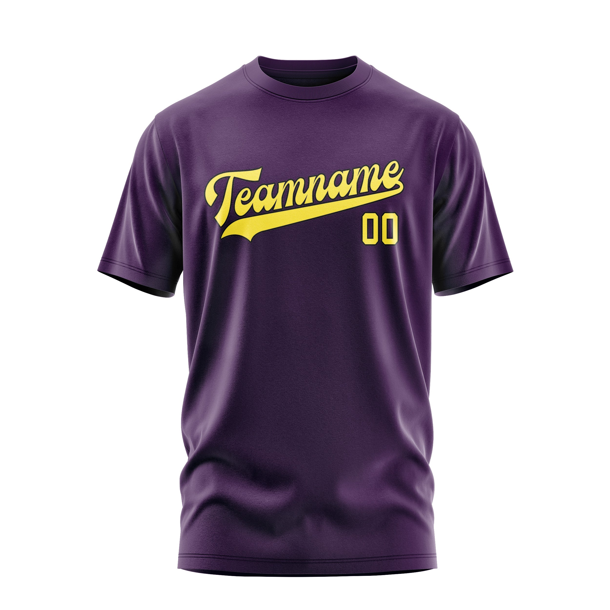 Maßgeschneidertes Lila Blassgelb T-Shirt