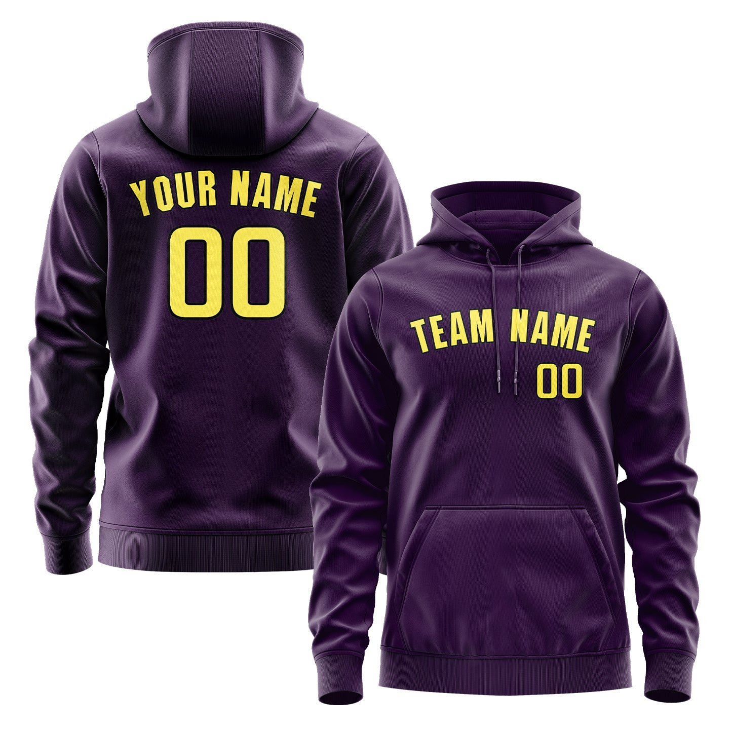 Maßgeschneidertes Lila Blassgelb Hoodie