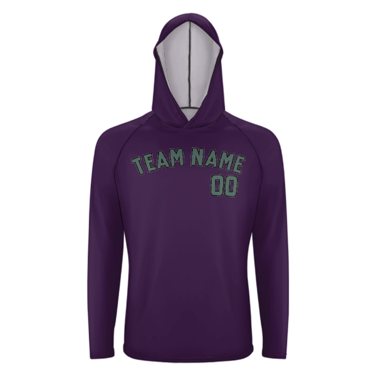 Maßgeschneidertes Lila Blaugrün UV-Hoodie