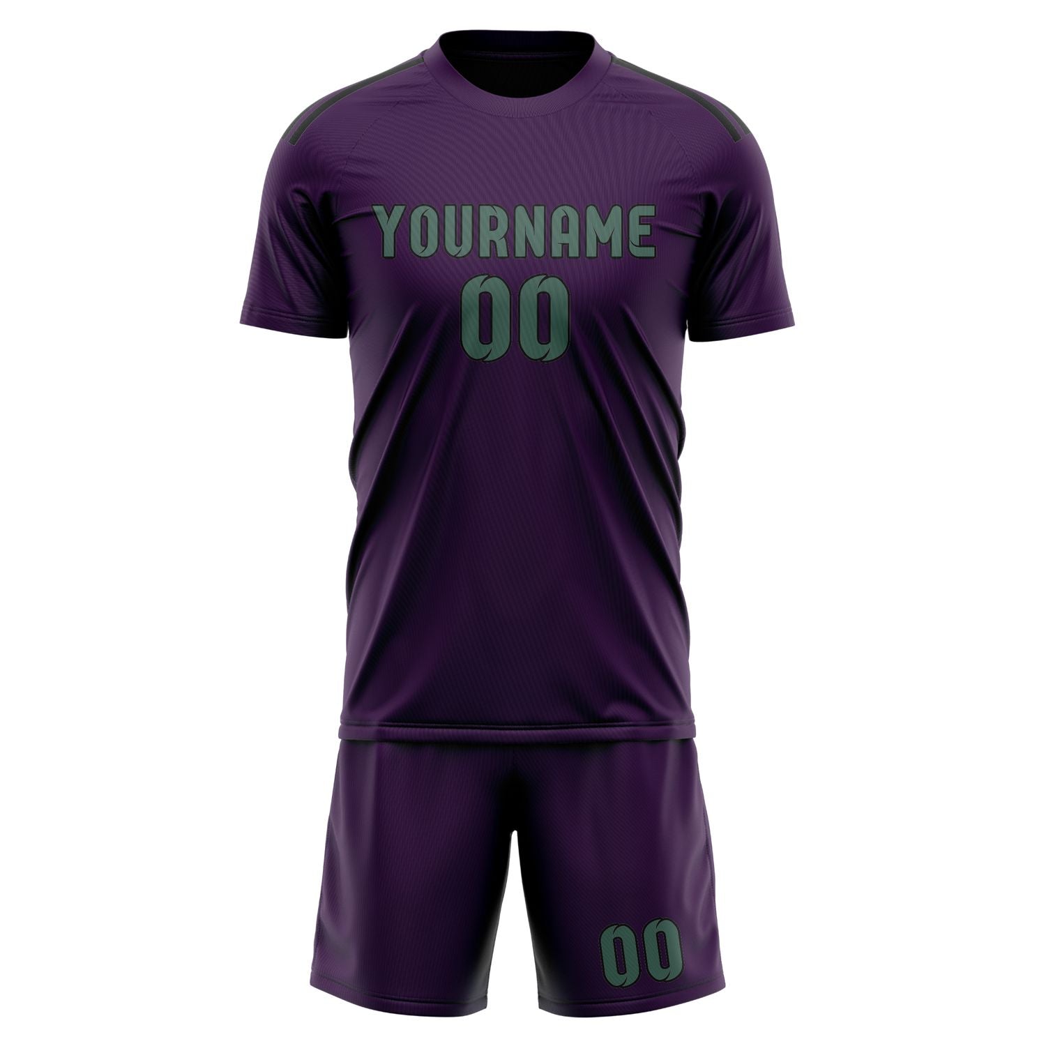 Maßgeschneidertes Professionelles Lila Blaugrün Fußballtrikot-Set