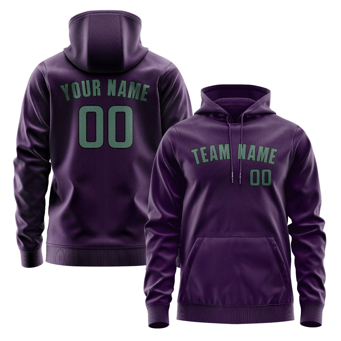 Maßgeschneidertes Lila Blaugrün Hoodie