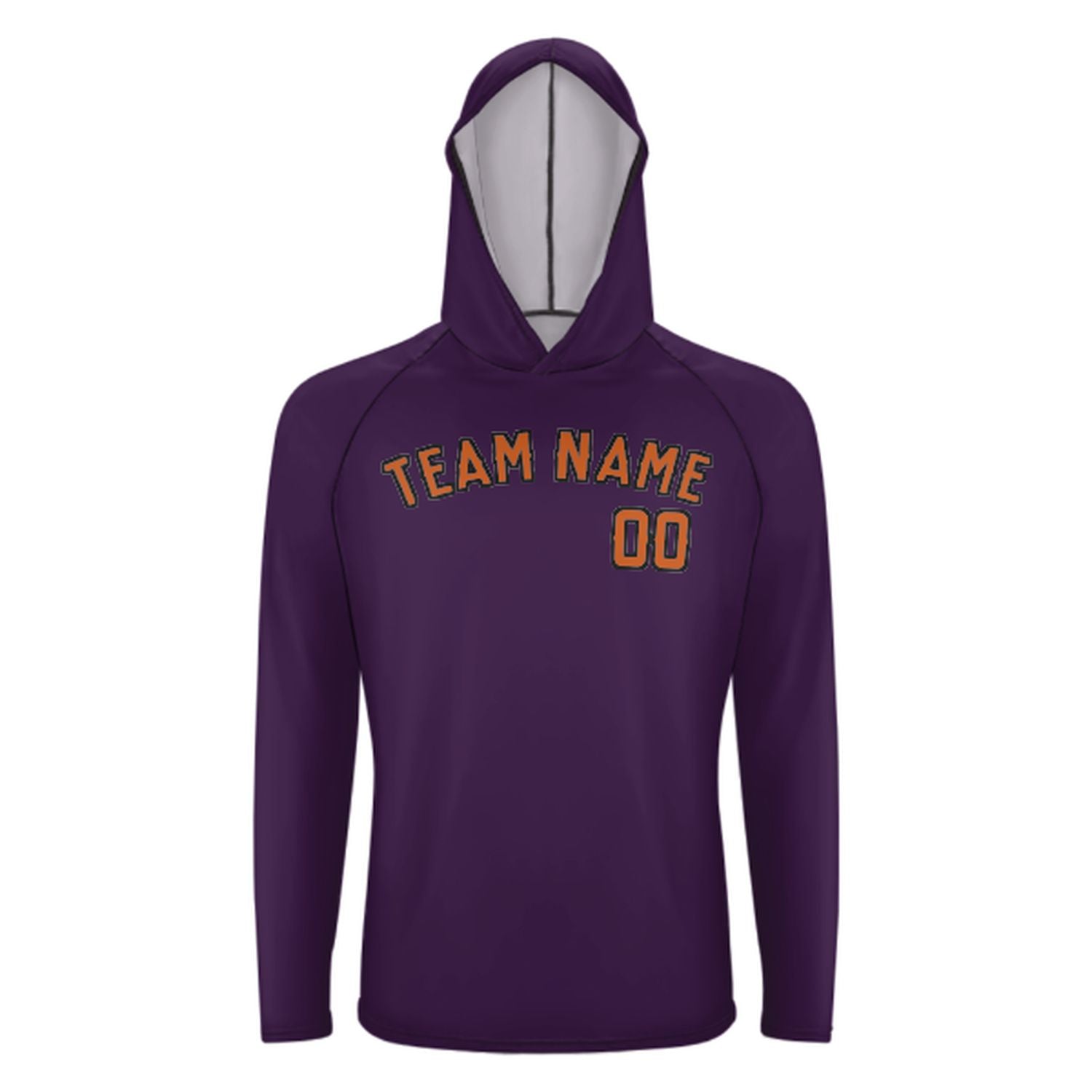 Maßgeschneidertes Lila Orange UV-Hoodie