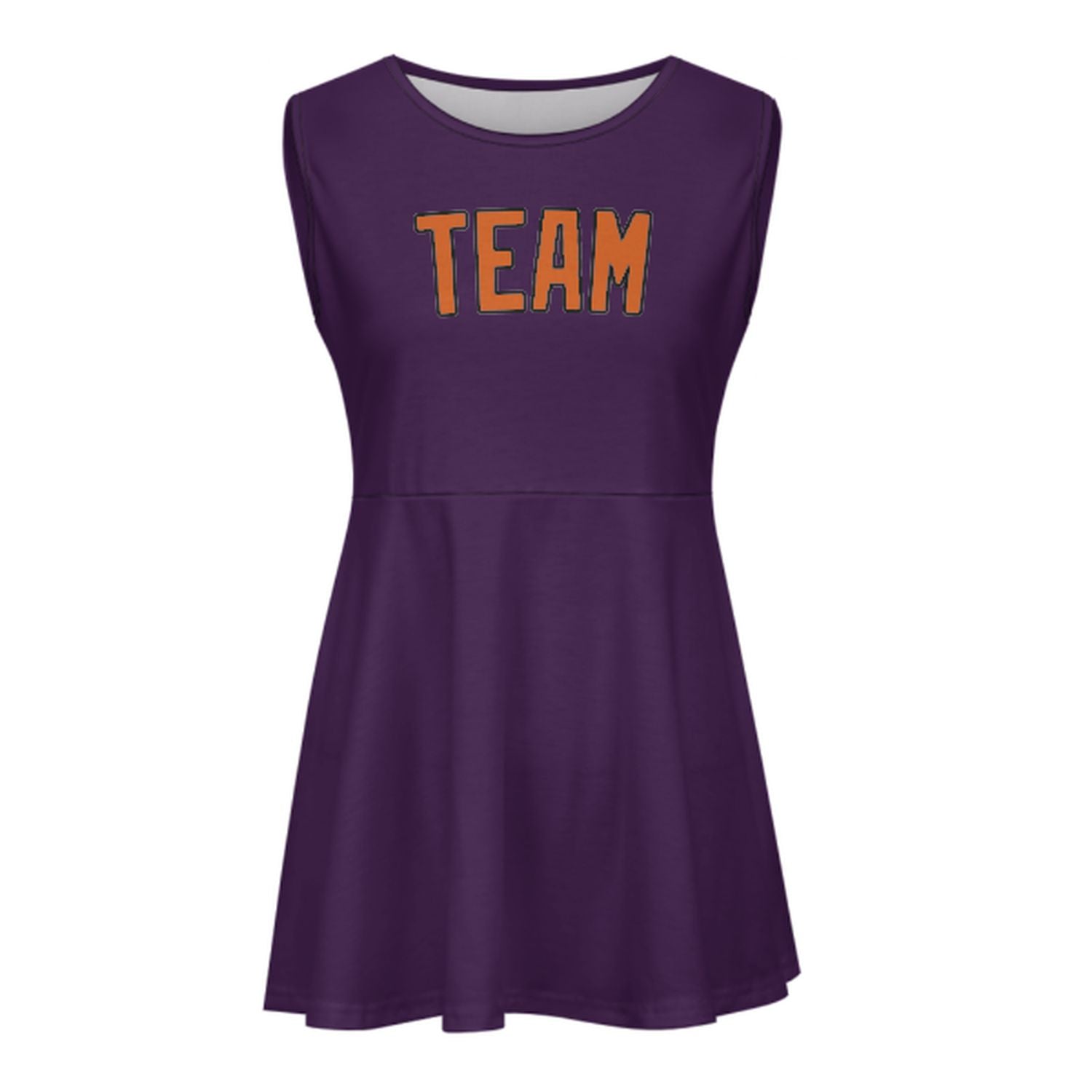 Maßgeschneidertes Lila Orange Cheerleader-Kleid