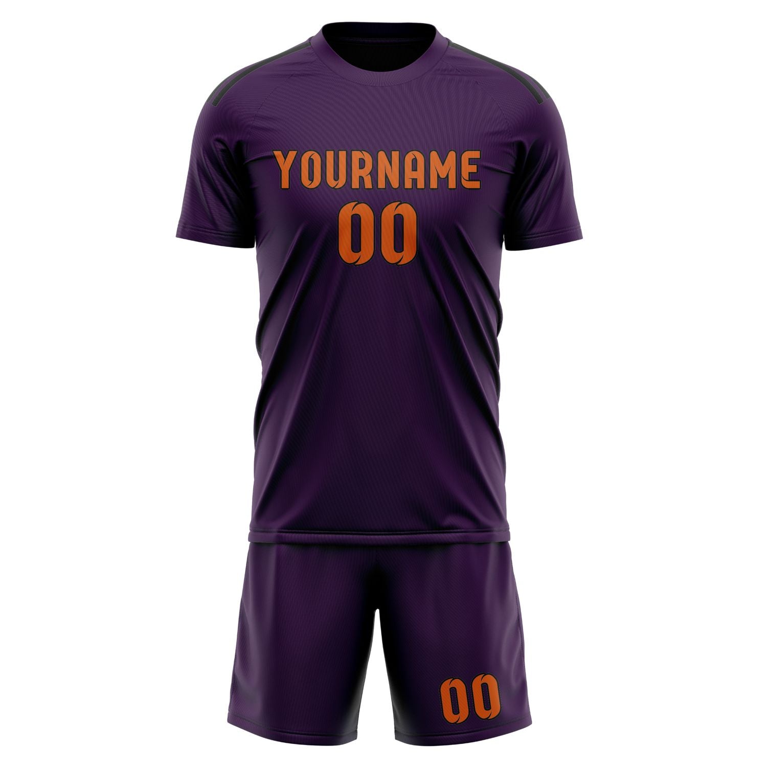 Maßgeschneidertes Professionelles Lila Orange Fußballtrikot-Set