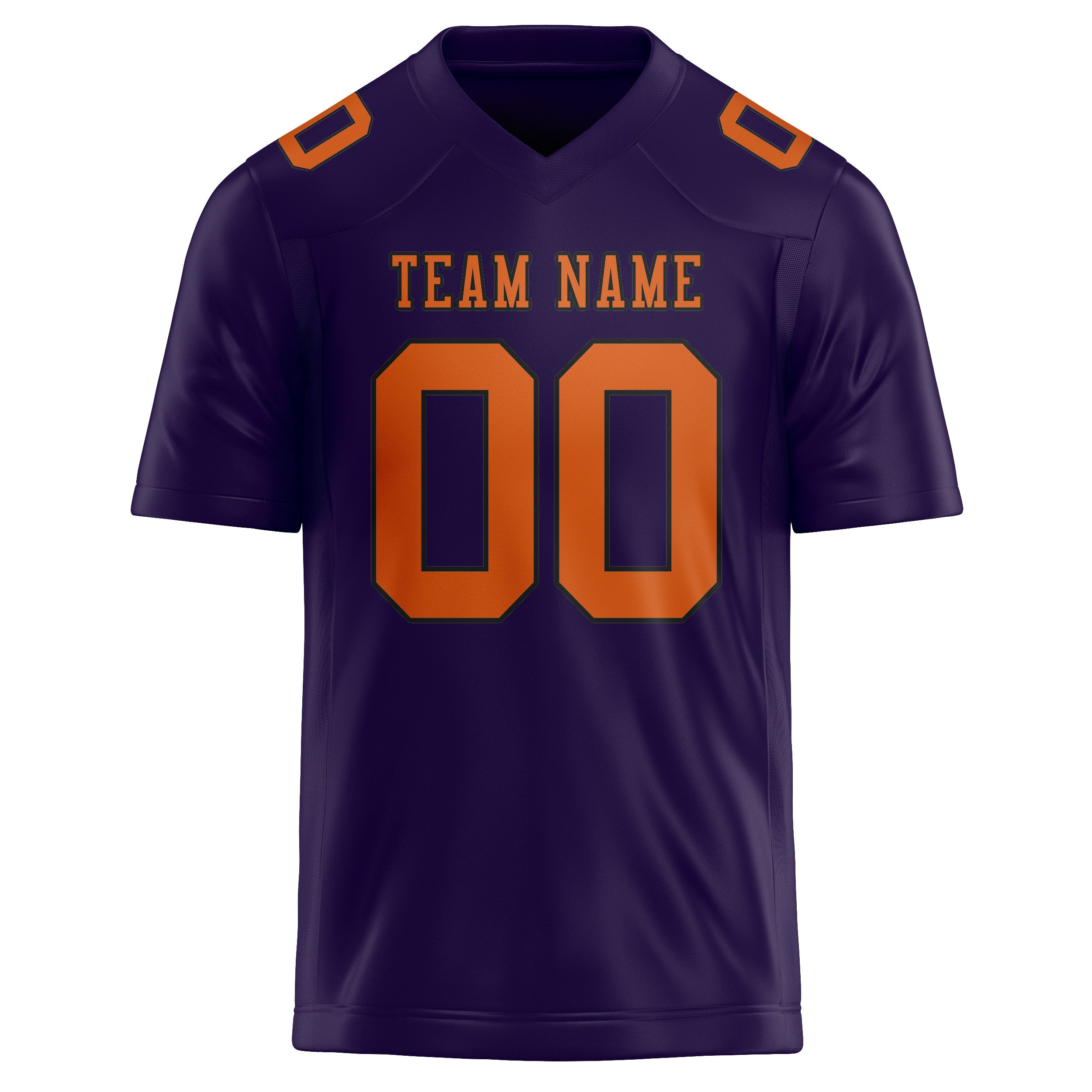 Maßgeschneidertes Professionelles Lila Orange Rugbytrikot