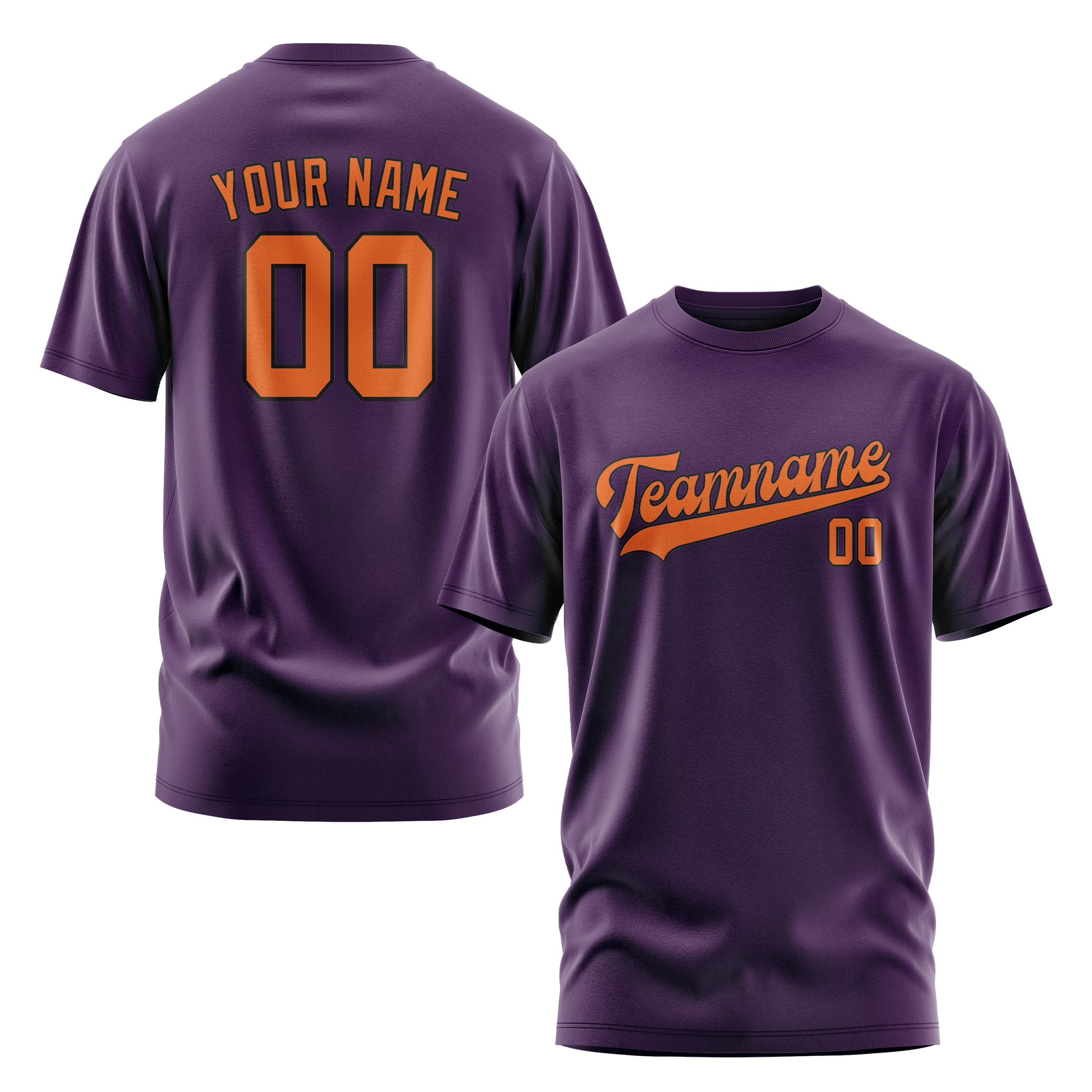 Maßgeschneidertes Lila Orange T-Shirt