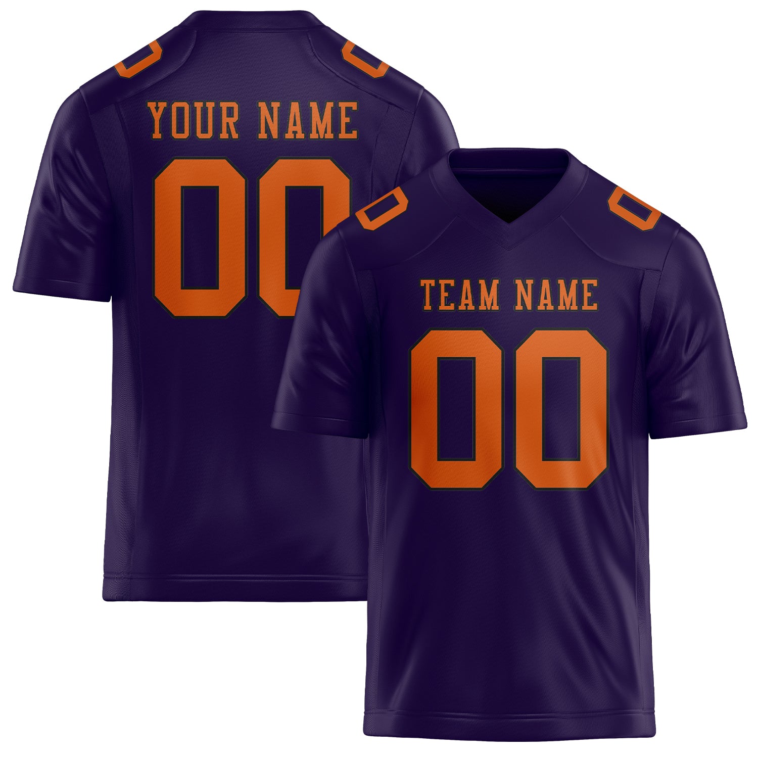 Maßgeschneidertes Professionelles Lila Orange Rugbytrikot