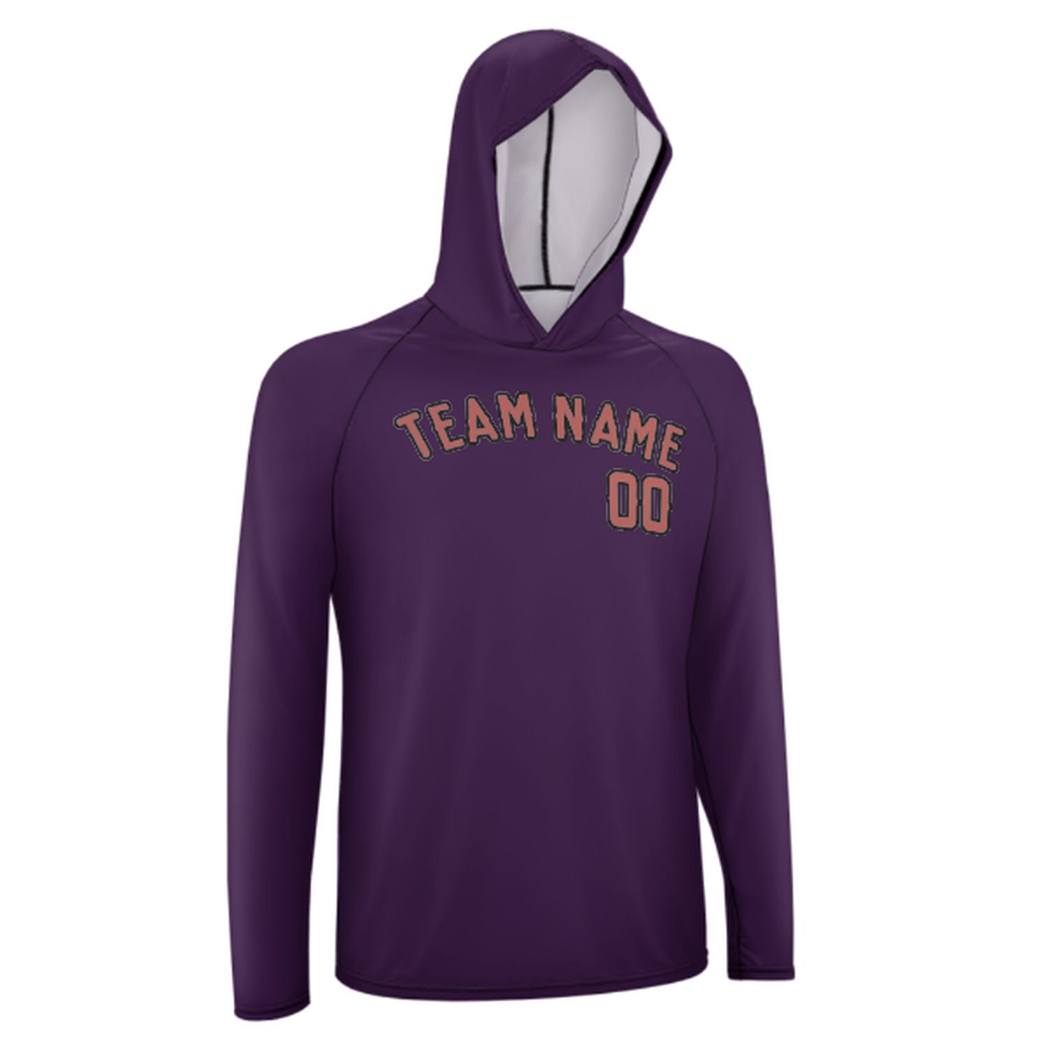Maßgeschneidertes Lila Kupferrose UV-Hoodie