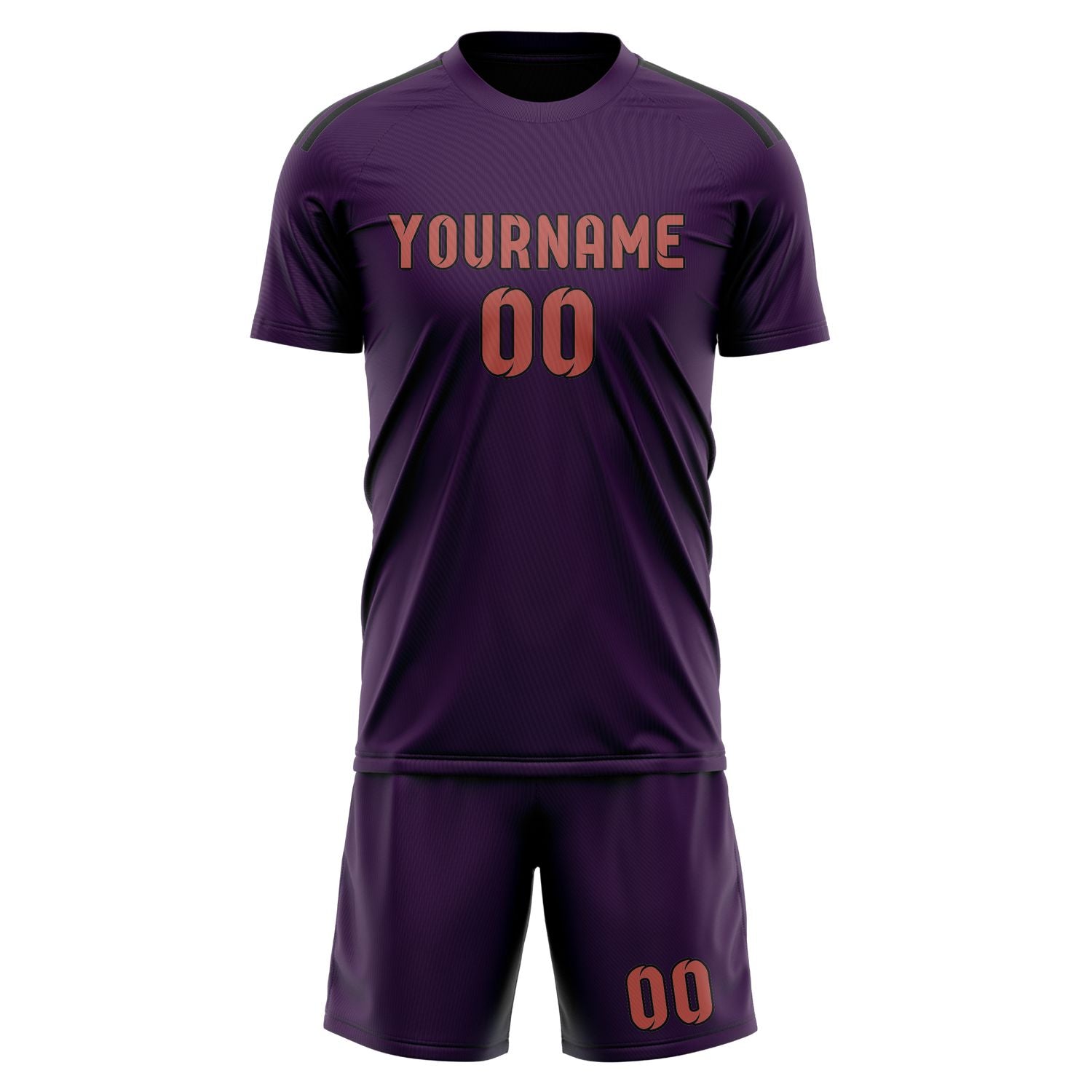 Maßgeschneidertes Professionelles Lila Kupferrose Fußballtrikot-Set