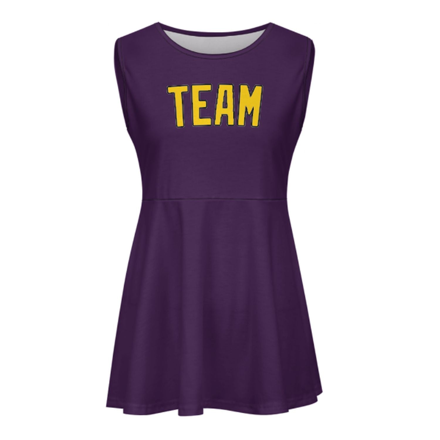Maßgeschneidertes Lila Gold Cheerleader-Kleid