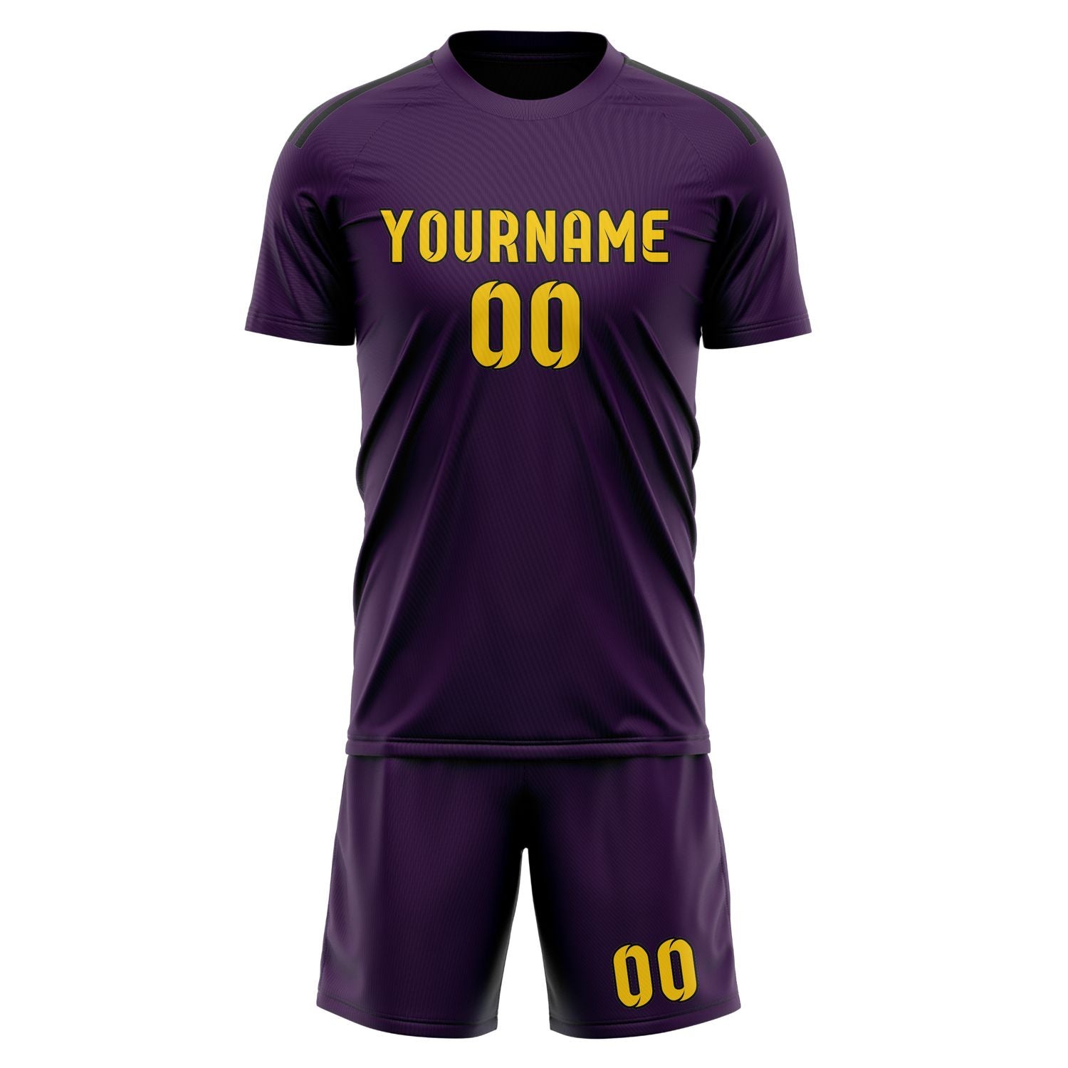 Maßgeschneidertes Professionelles Lila Gold Fußballtrikot-Set