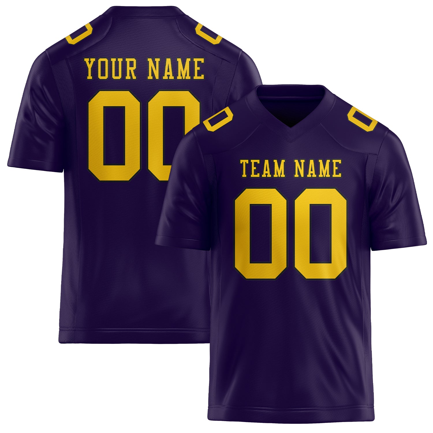 Maßgeschneidertes Professionelles Lila Gold Rugbytrikot