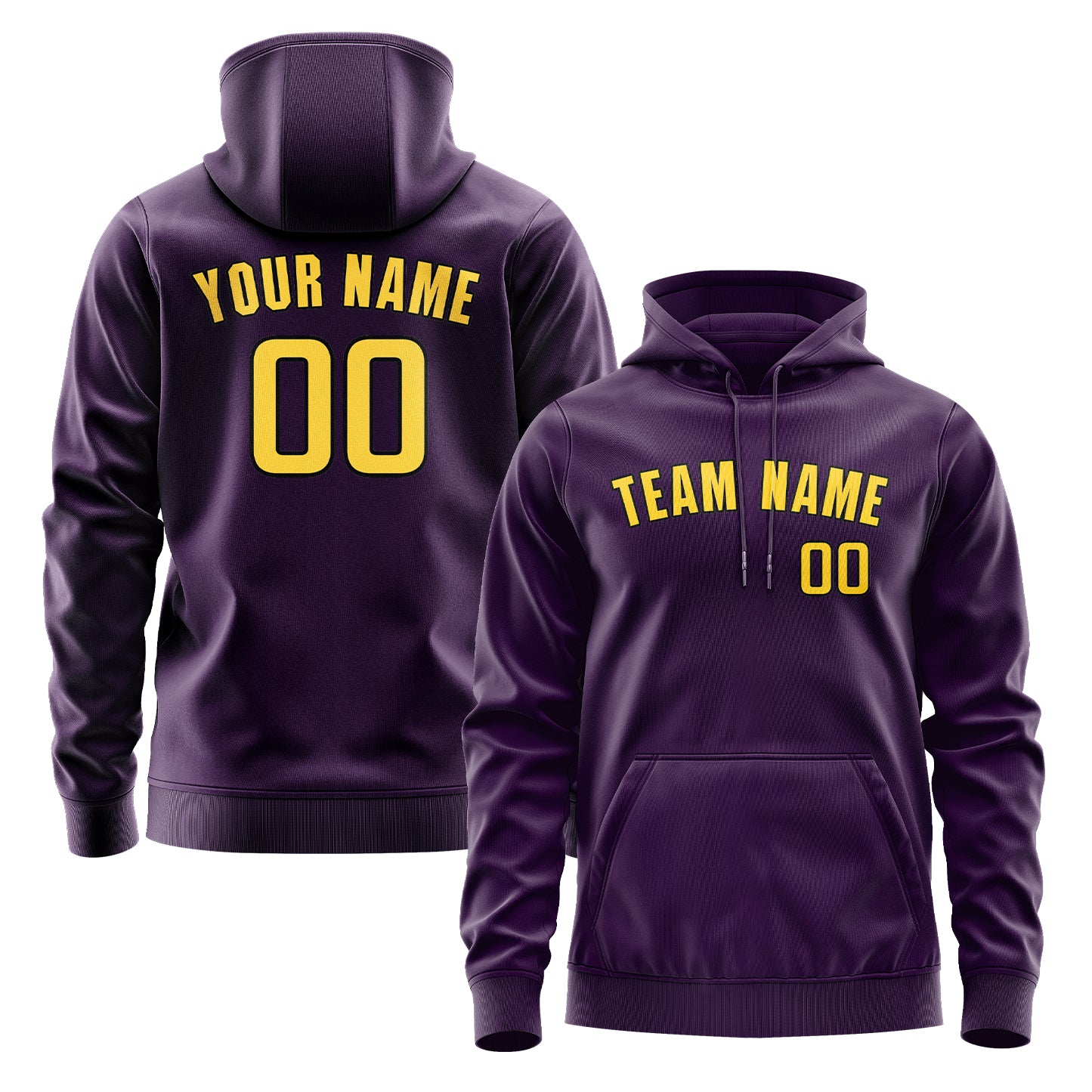 Maßgeschneidertes Lila Gold Hoodie