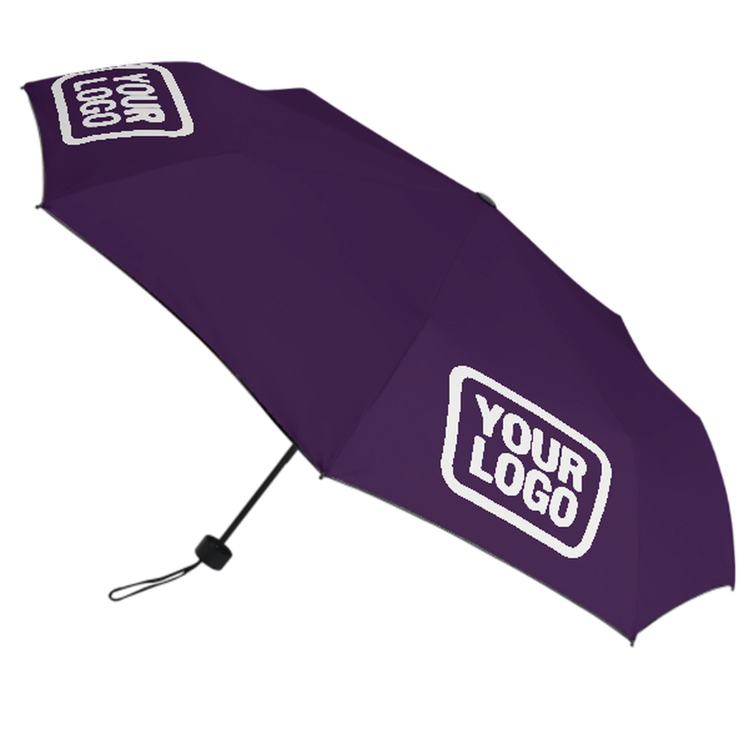 Maßgeschneidertes Lila Weiß Automatik-Regenschirm
