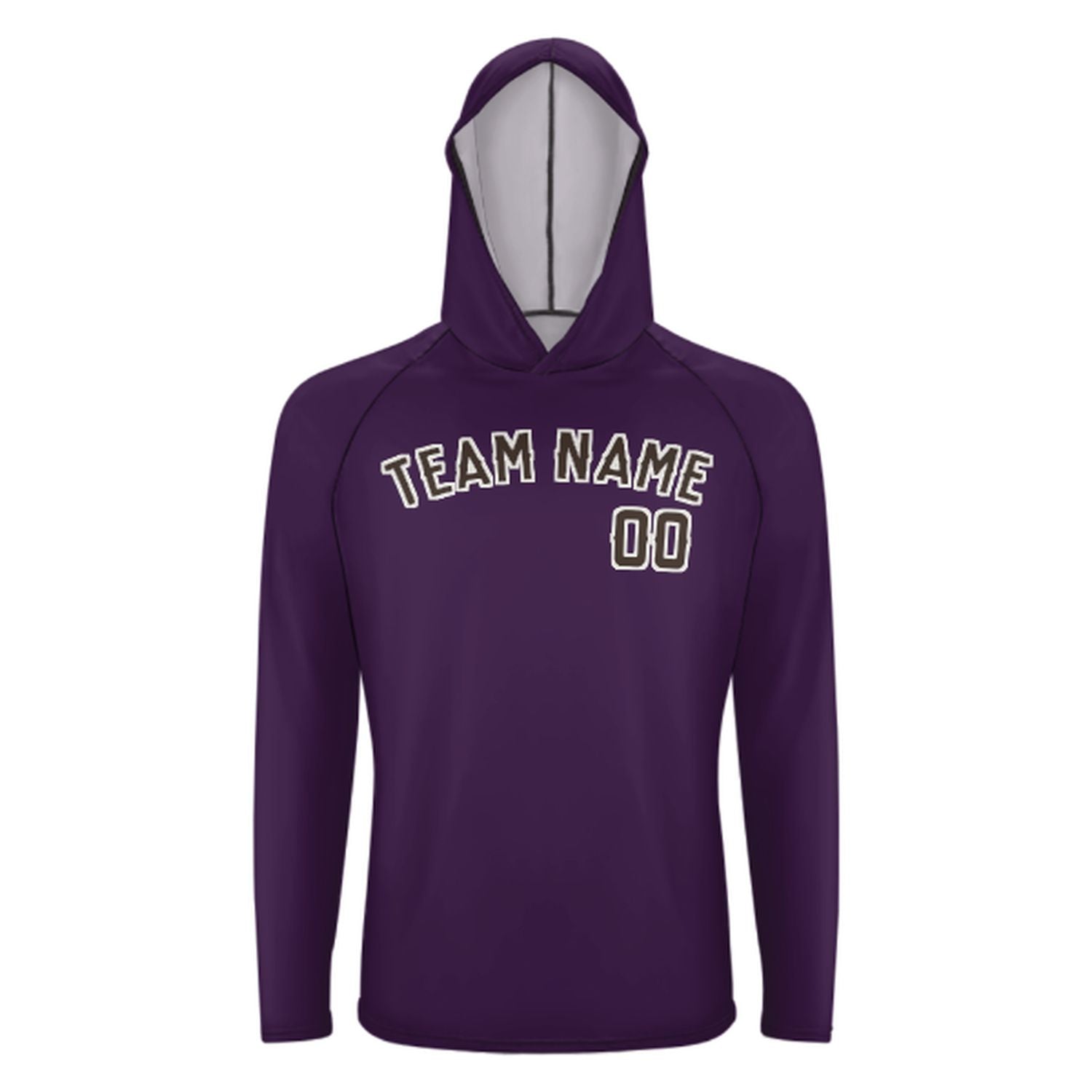 Maßgeschneidertes Lila Braun UV-Hoodie