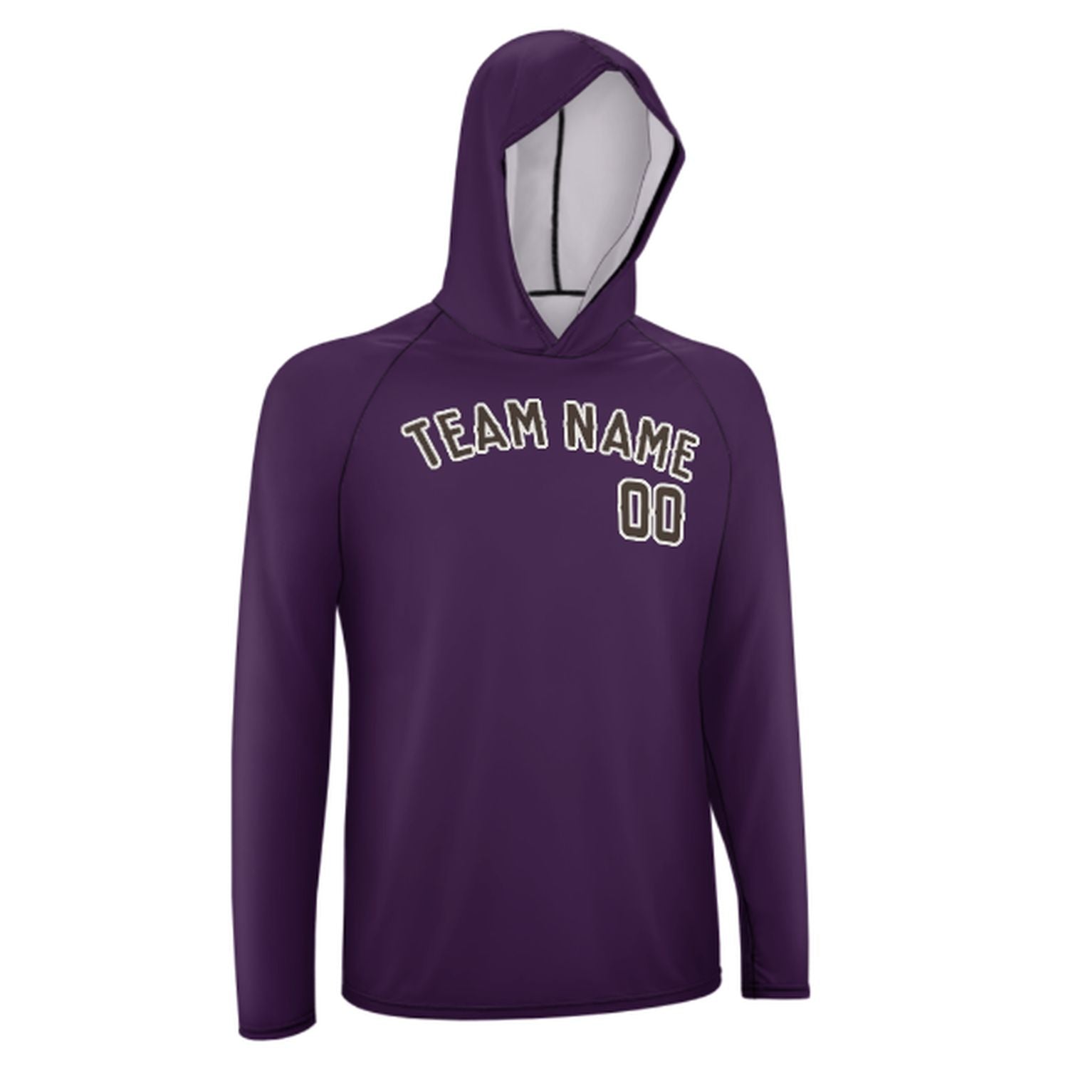 Maßgeschneidertes Lila Braun UV-Hoodie