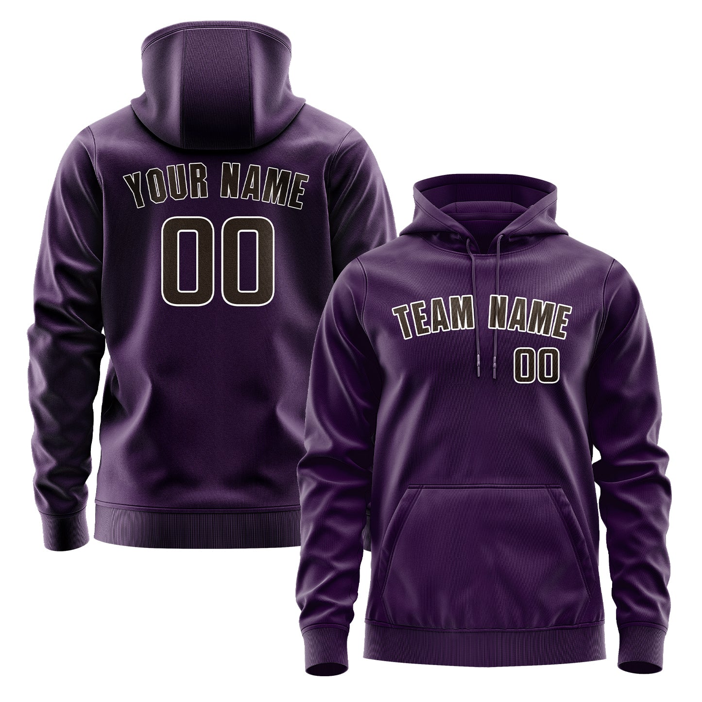 Maßgeschneidertes Lila Braun Hoodie