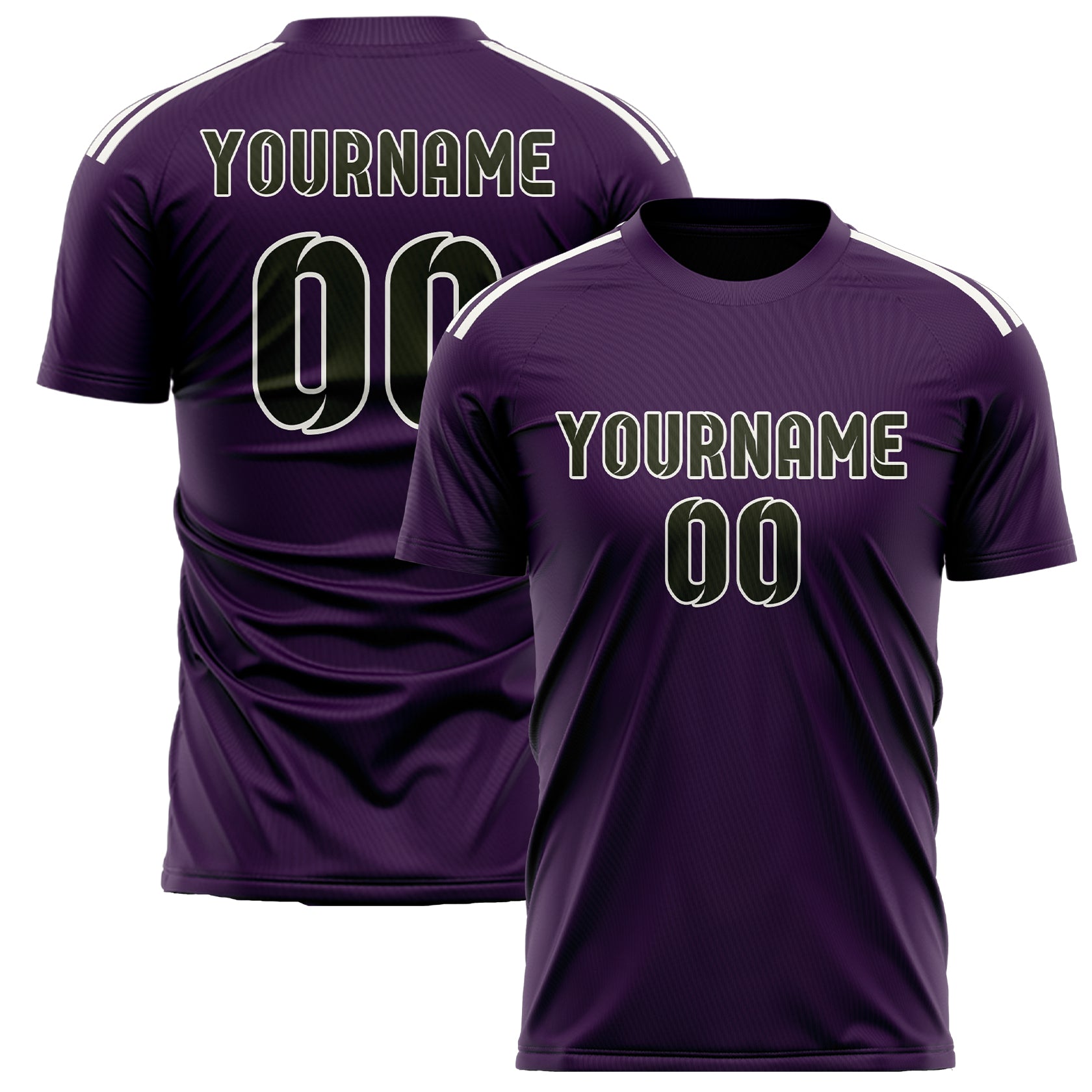 Benutzerdefiniertes Professionelles Lila Dunkles Oliv Fußballtrikot