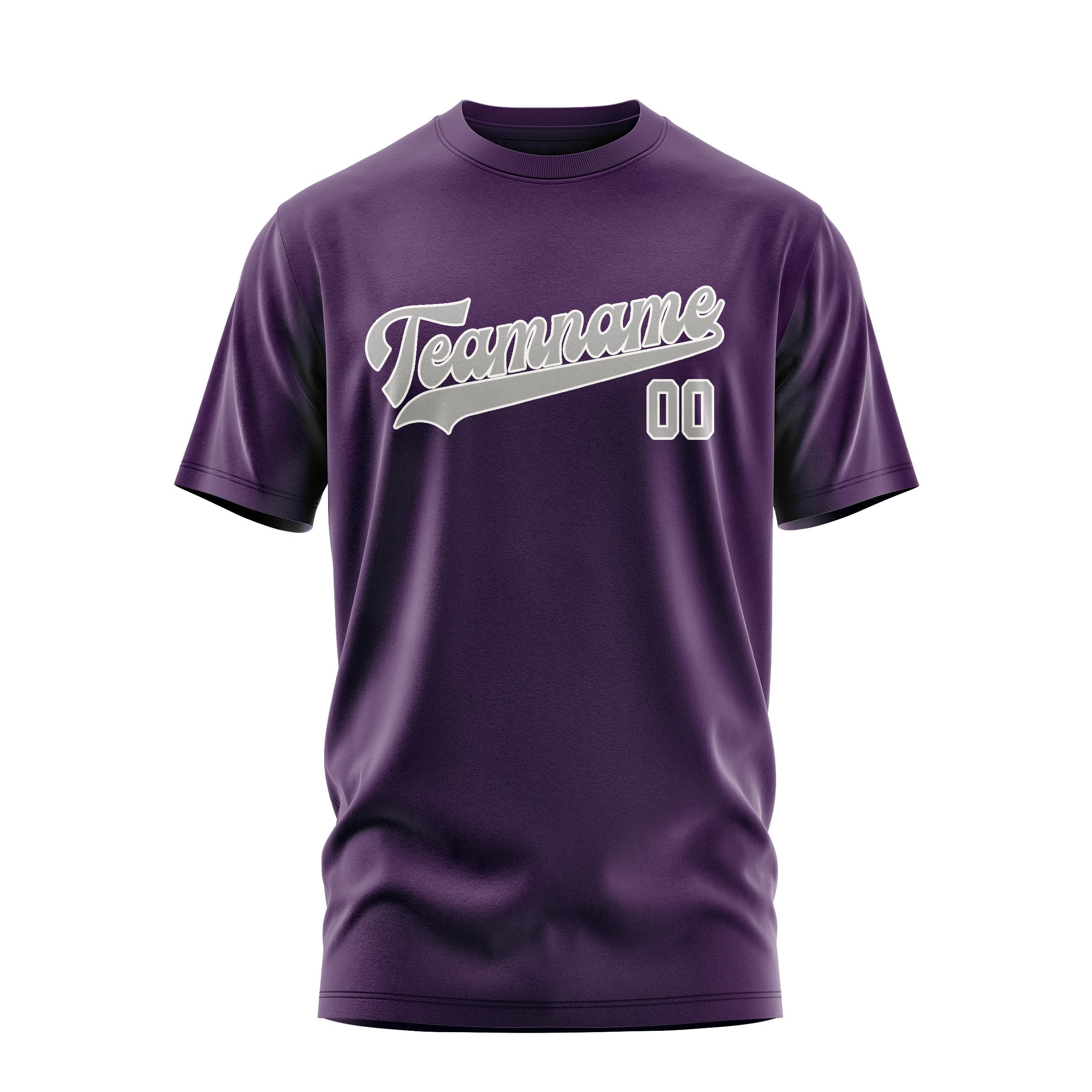 Maßgeschneidertes Lila Grau T-Shirt