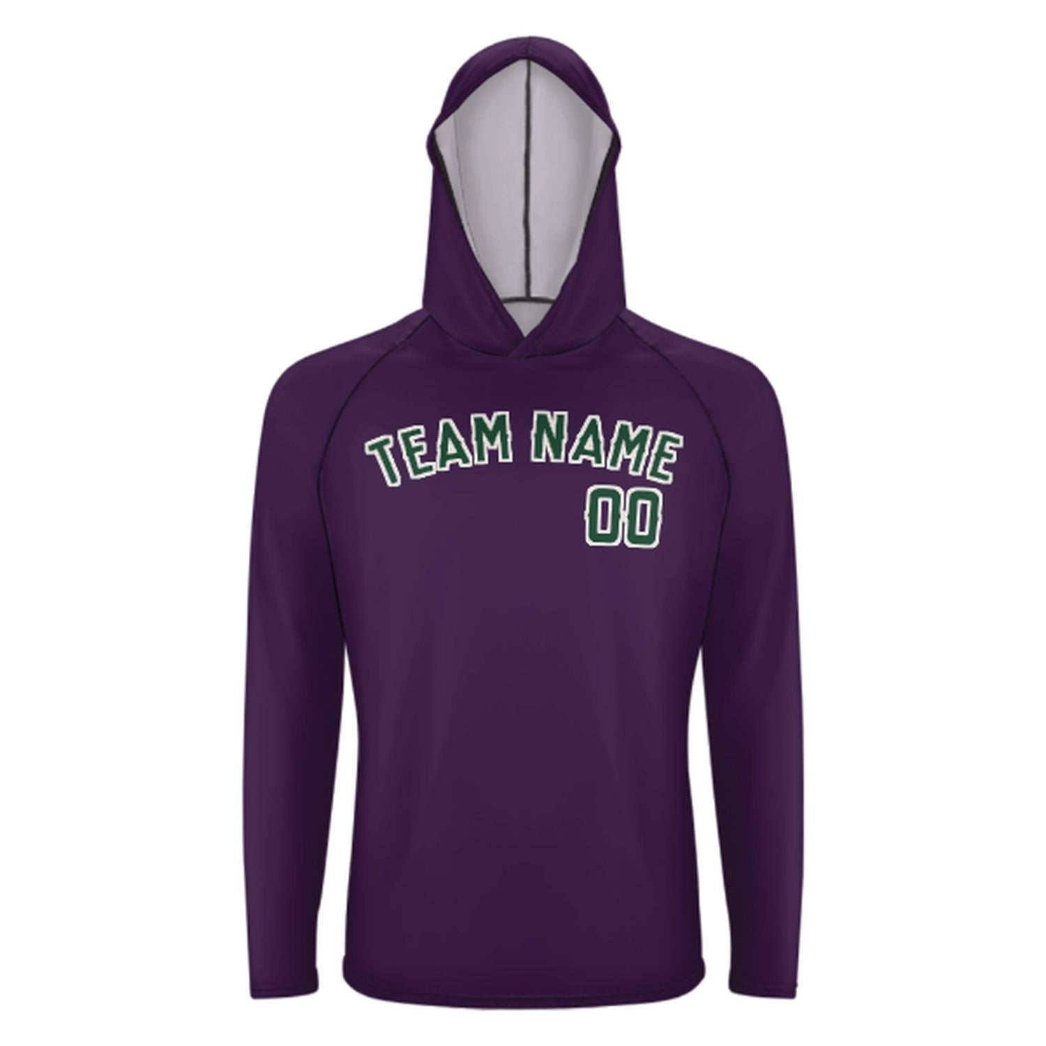 Maßgeschneidertes Lila Moosgrün UV-Hoodie