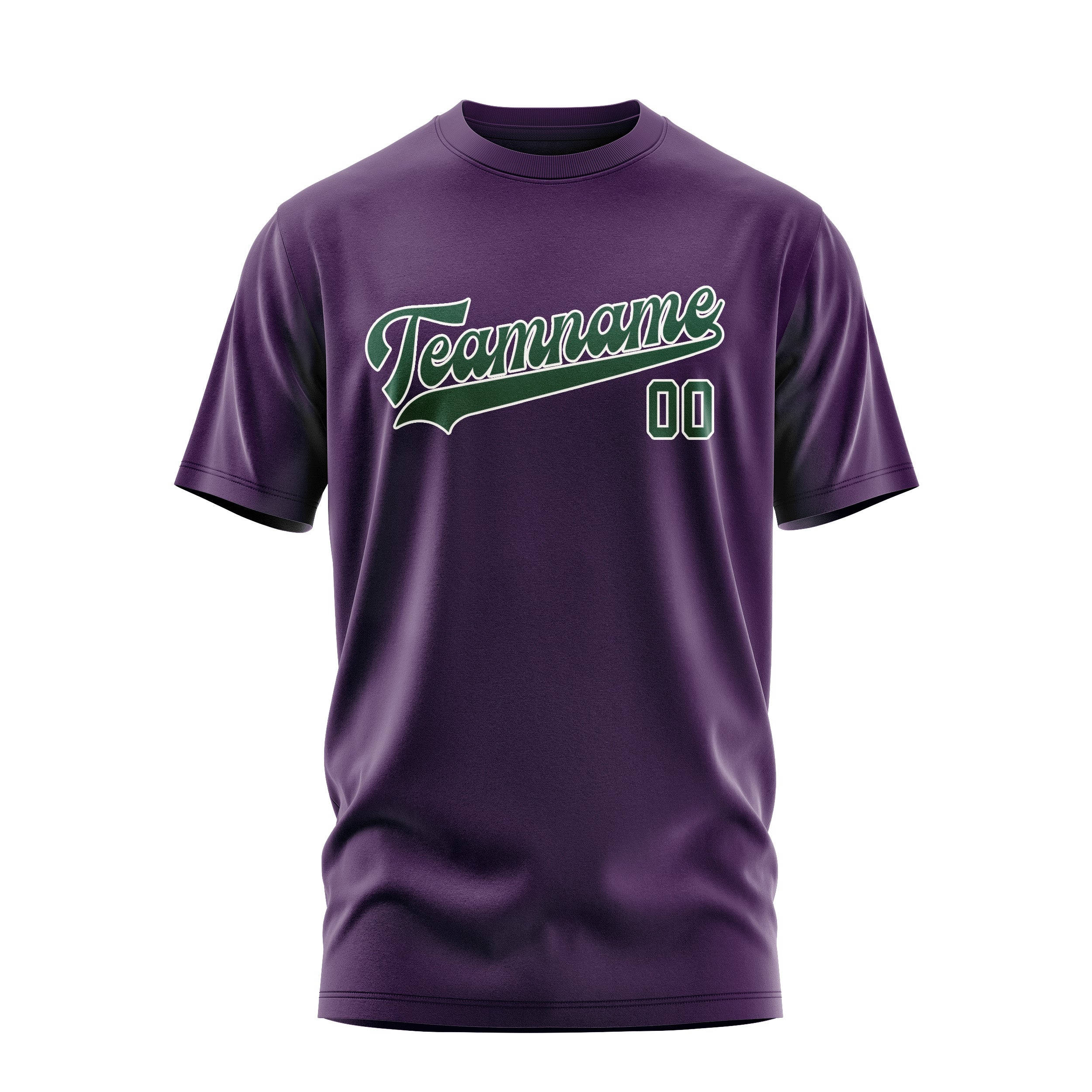 Maßgeschneidertes Lila Moosgrün T-Shirt