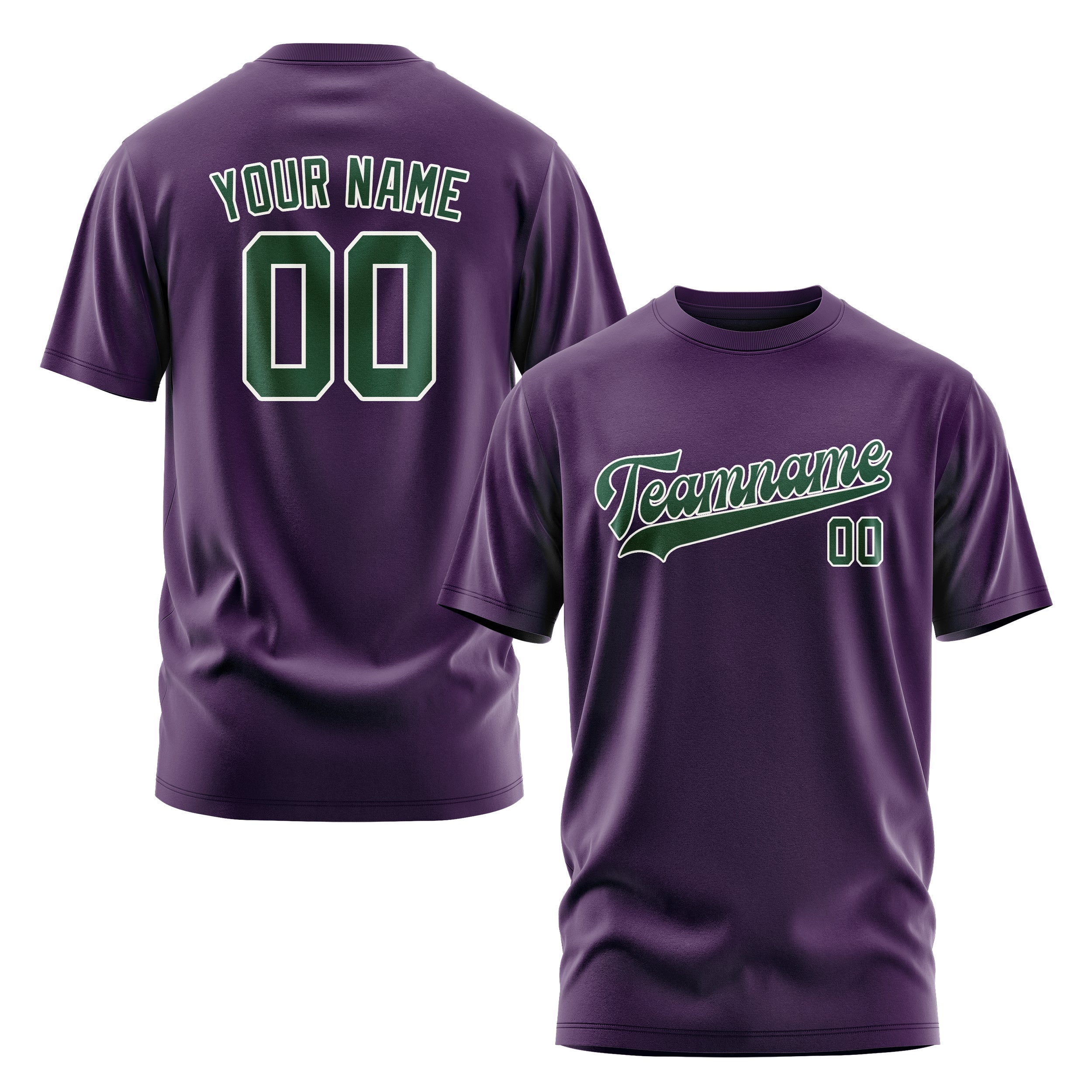 Maßgeschneidertes Lila Moosgrün T-Shirt