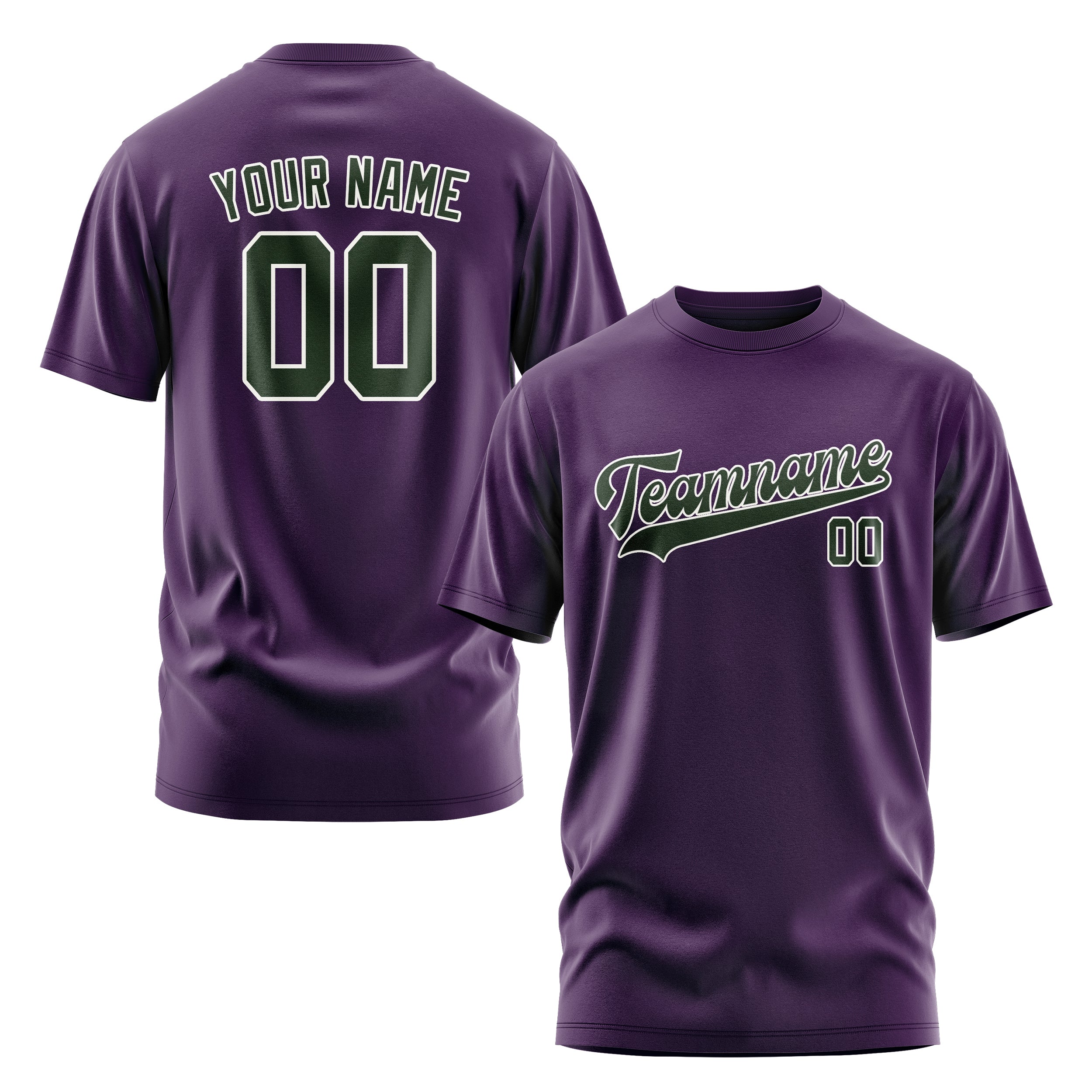 Maßgeschneidertes Lila Tannengrün T-Shirt