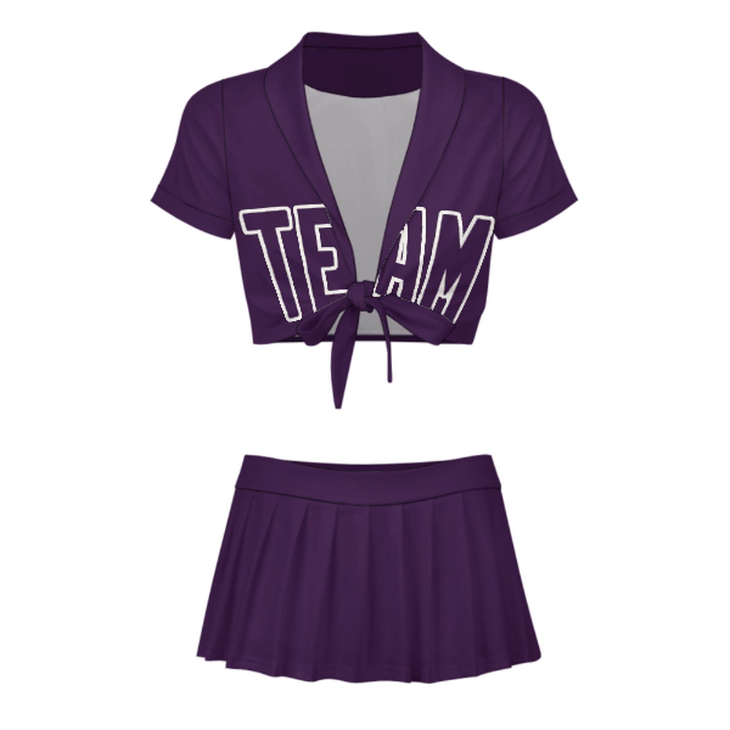Maßgeschneidertes Lila Lila Cheerleader Outfit Set