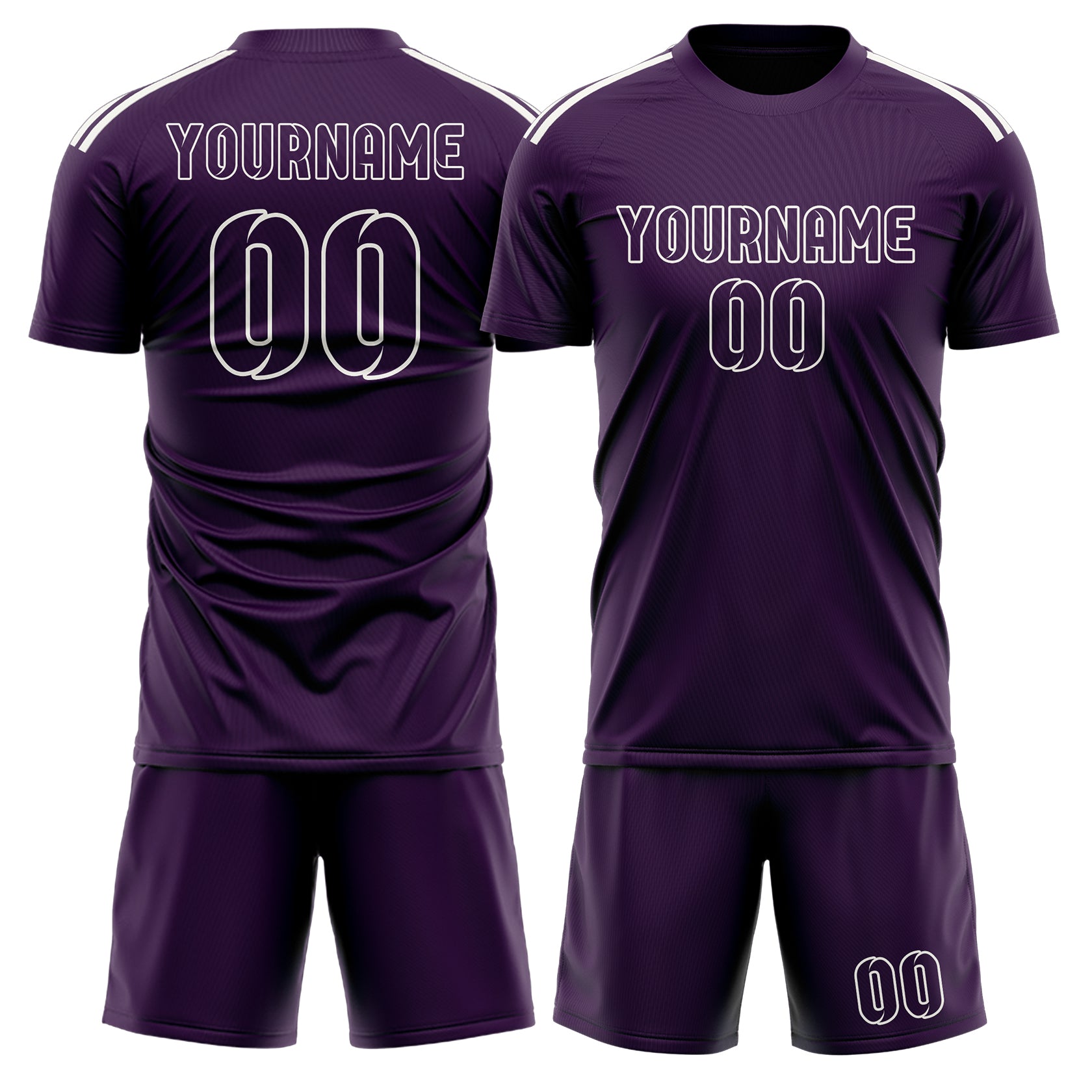 Maßgeschneidertes Professionelles Lila Lila Fußballtrikot-Set