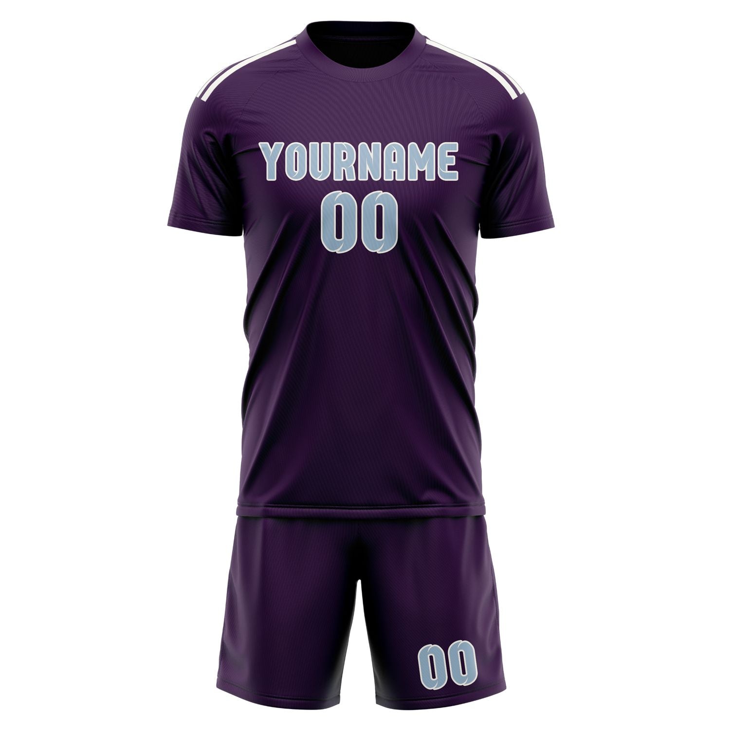 Maßgeschneidertes Professionelles Lila Hellblau Fußballtrikot-Set